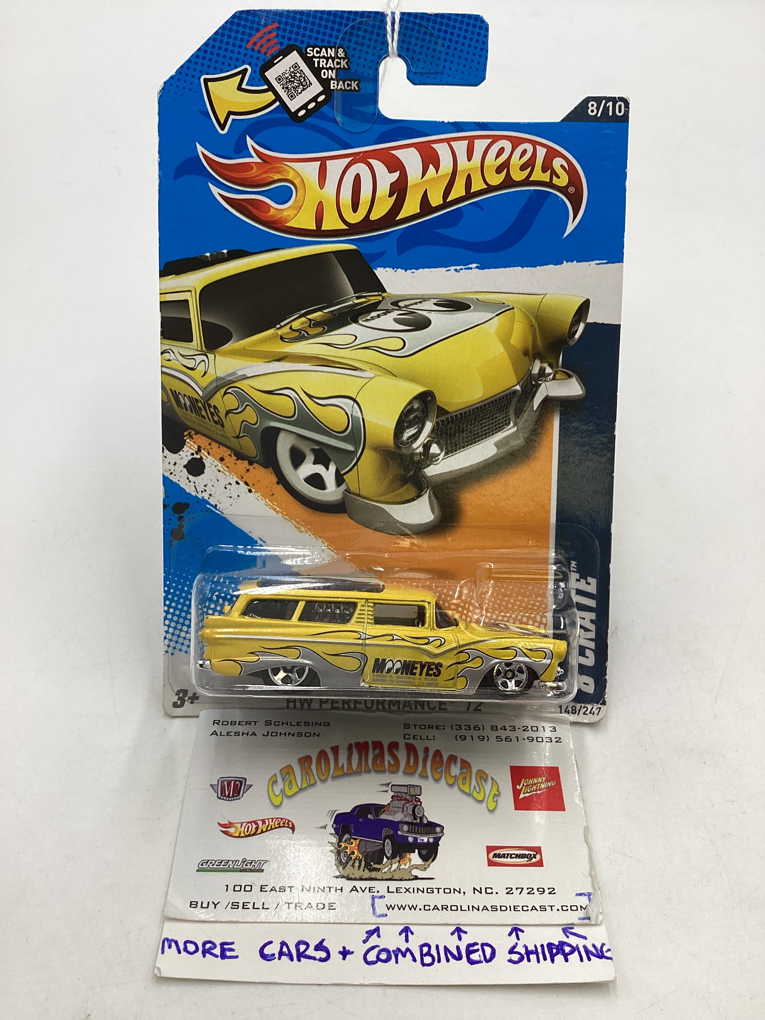 2012 Hot Wheels HW Performance 148 8 Crate Mooneyes Yellow carolinasdiecast