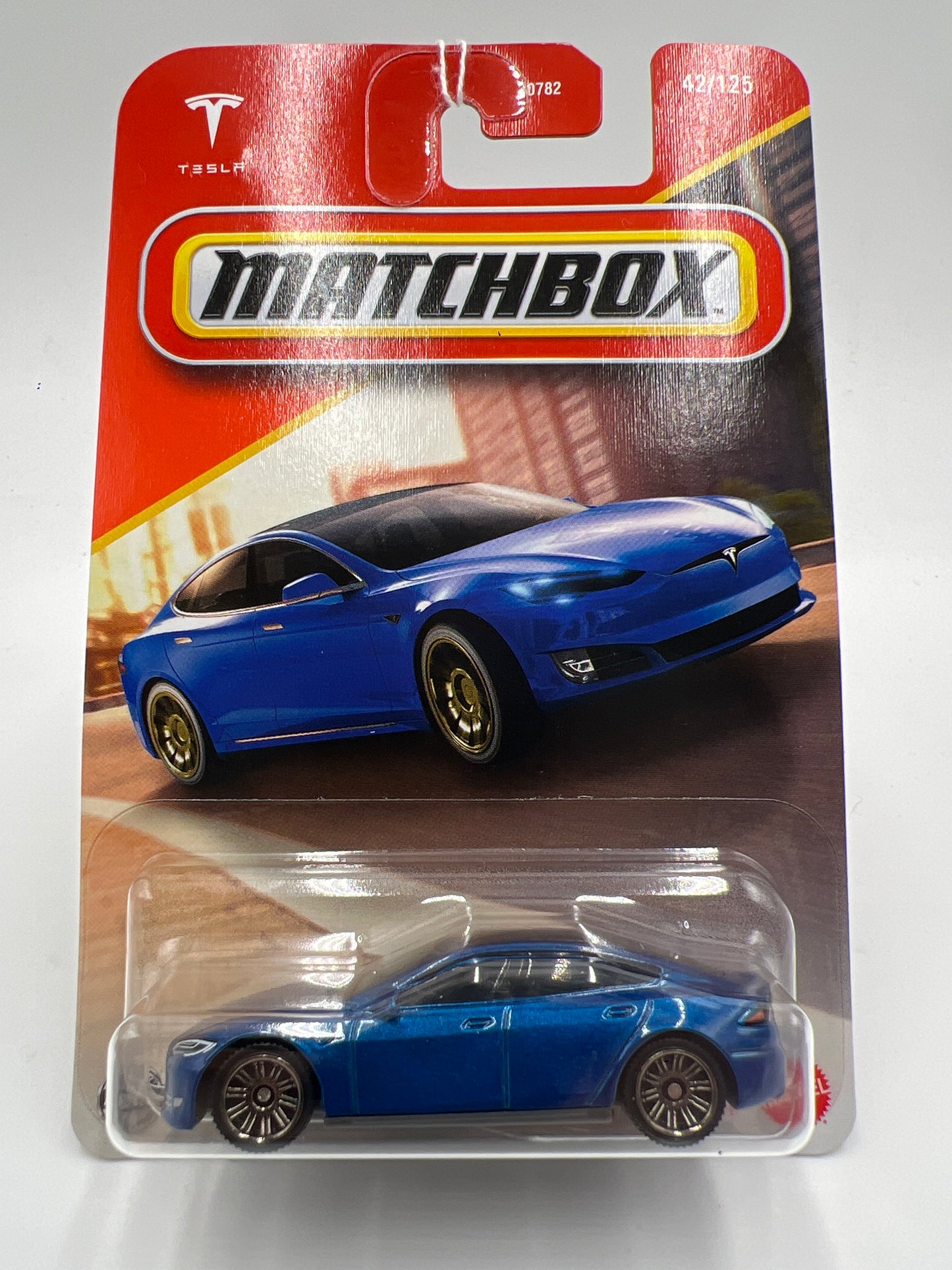 2025 Matchbox #42 Tesla Model S Blue 213K