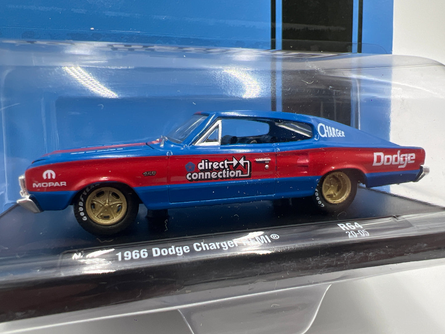 M2 Machines Auto-Drivers 1966 Dodge Charger Hemi Red/Blue Direct Connection R64 188H