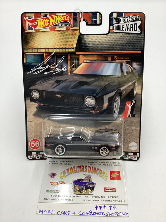 Hot Wheels Premium Boulevard #56 71 Mustang Mach 1 Matte Black 260E