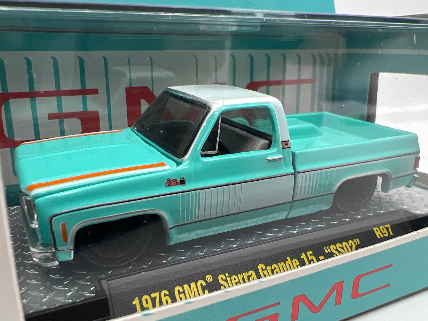 2026 M2 Machines R97 1976 GMC Sierra Grande 15 SS02 Light Blue