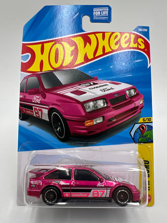 2026 Hot Wheels E Case Super Treasure Hunt #116 87 Ford Sierra Cosworth Pink W/Protector