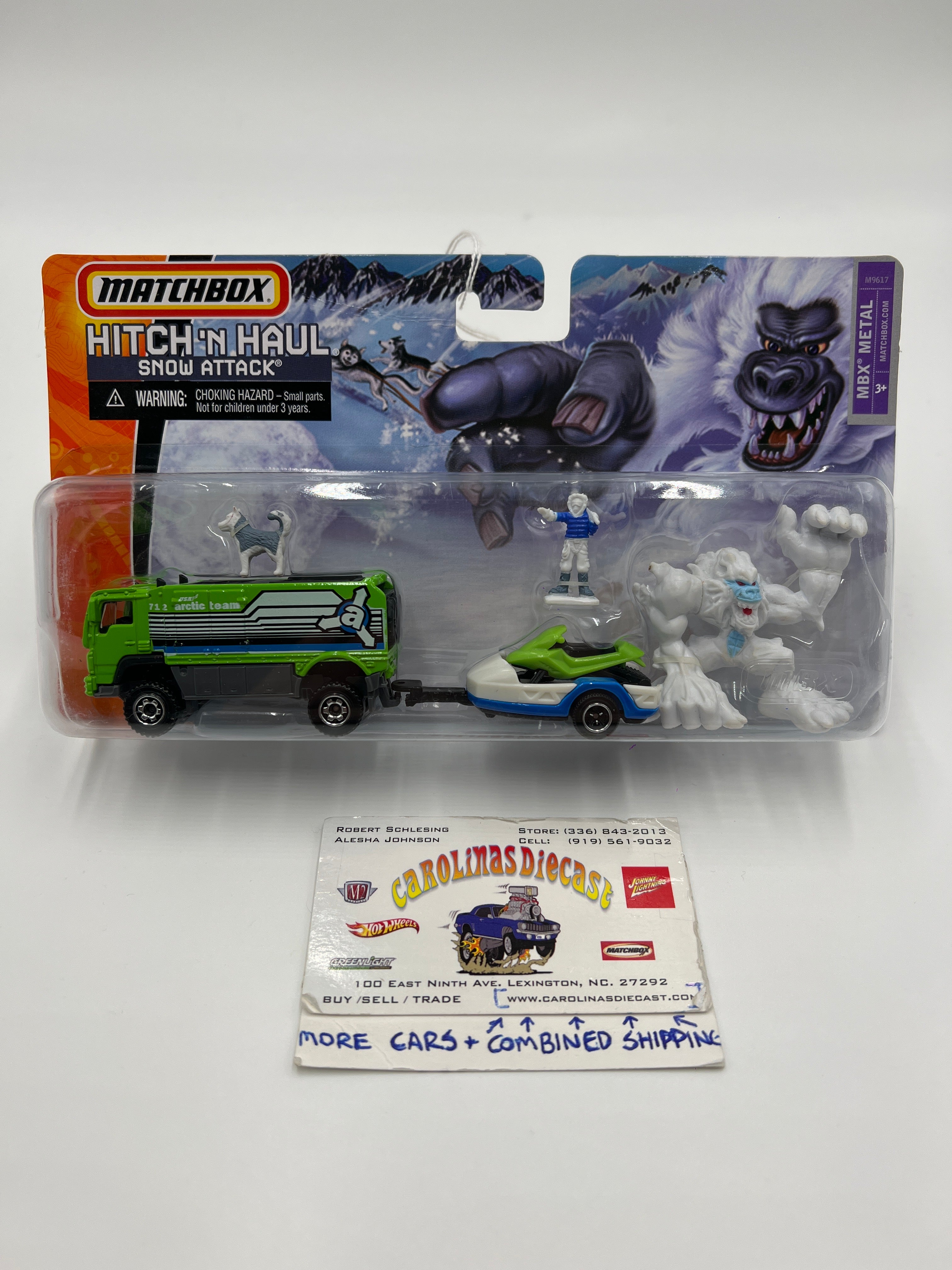 ☆ドンキーコレクション アクションベースシリーズ 雪男のエディー Matchbox Hitch N Haul MBX Metal Snow Attack Green Snow Truck