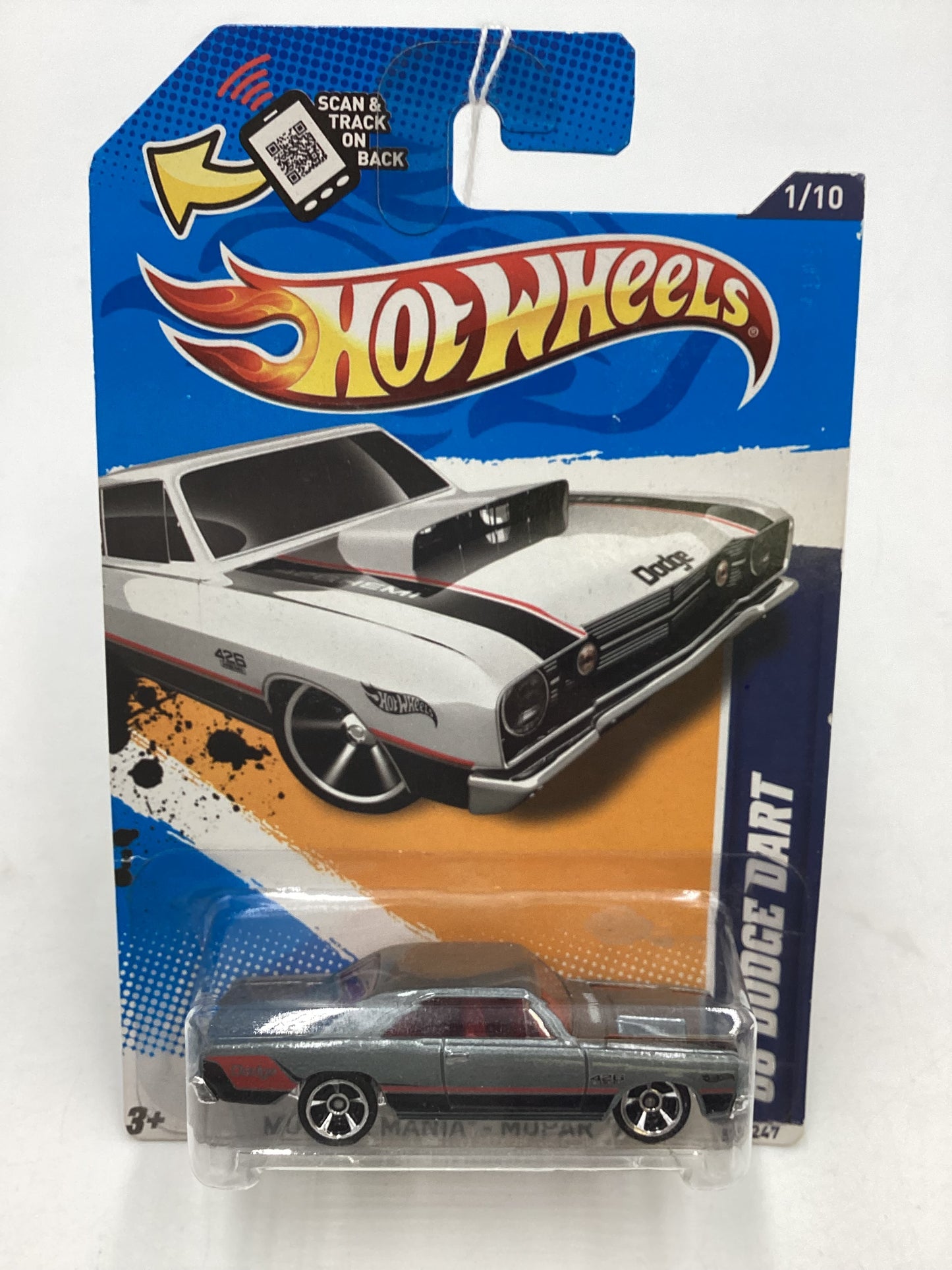 2012 Hot Wheels Muscle Mania Mopar #81 68 Dodge Dart Silver 36D