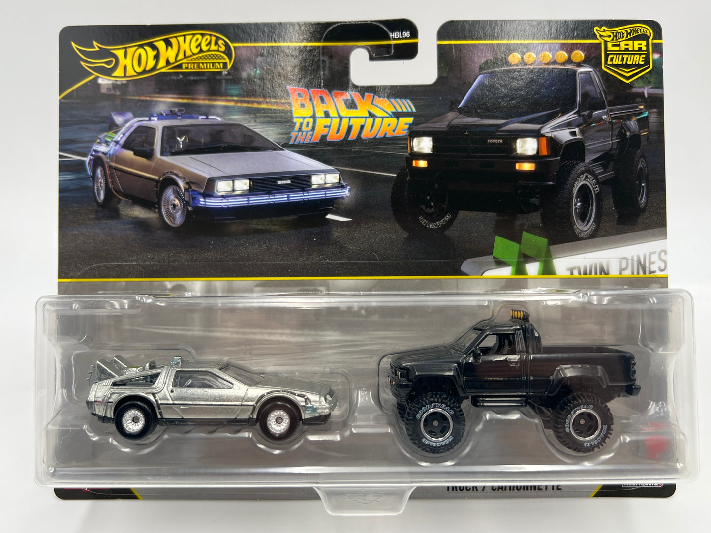 Hot Wheels Premium Target 2 Pack Back To The Future Time Machine & 1987 Toyota Pickup Truck