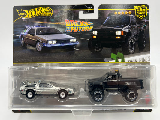 Hot Wheels Premium Target 2 Pack Back To The Future Time Machine & 1987 Toyota Pickup Truck