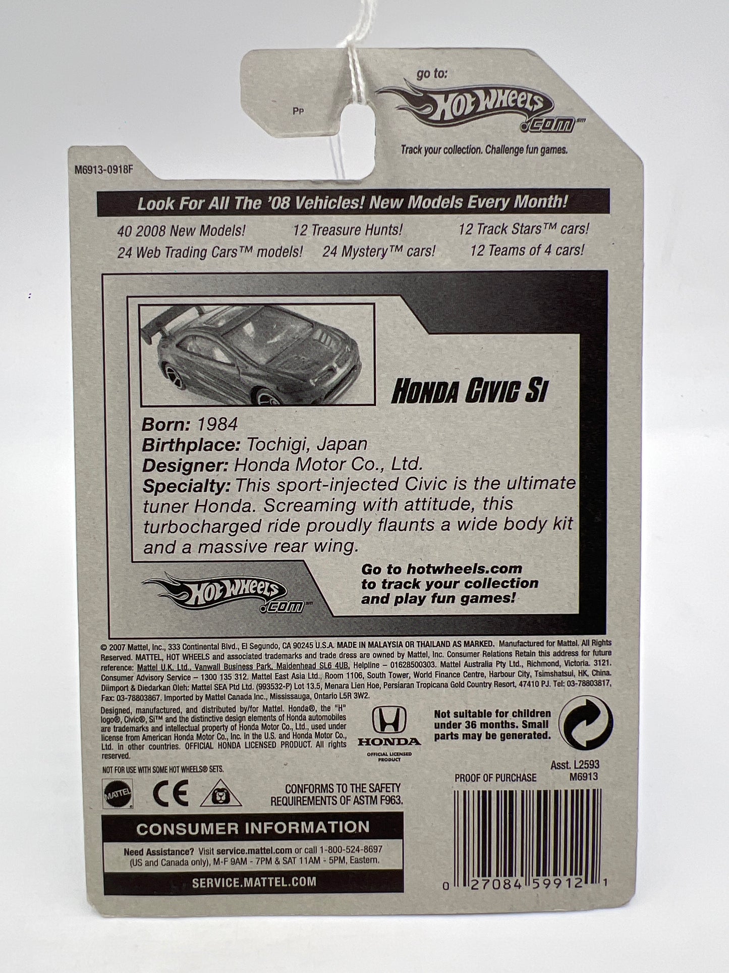 2008 Hot Wheels Kmart Exclusive All Stars #47 Honda Civic Si Silver