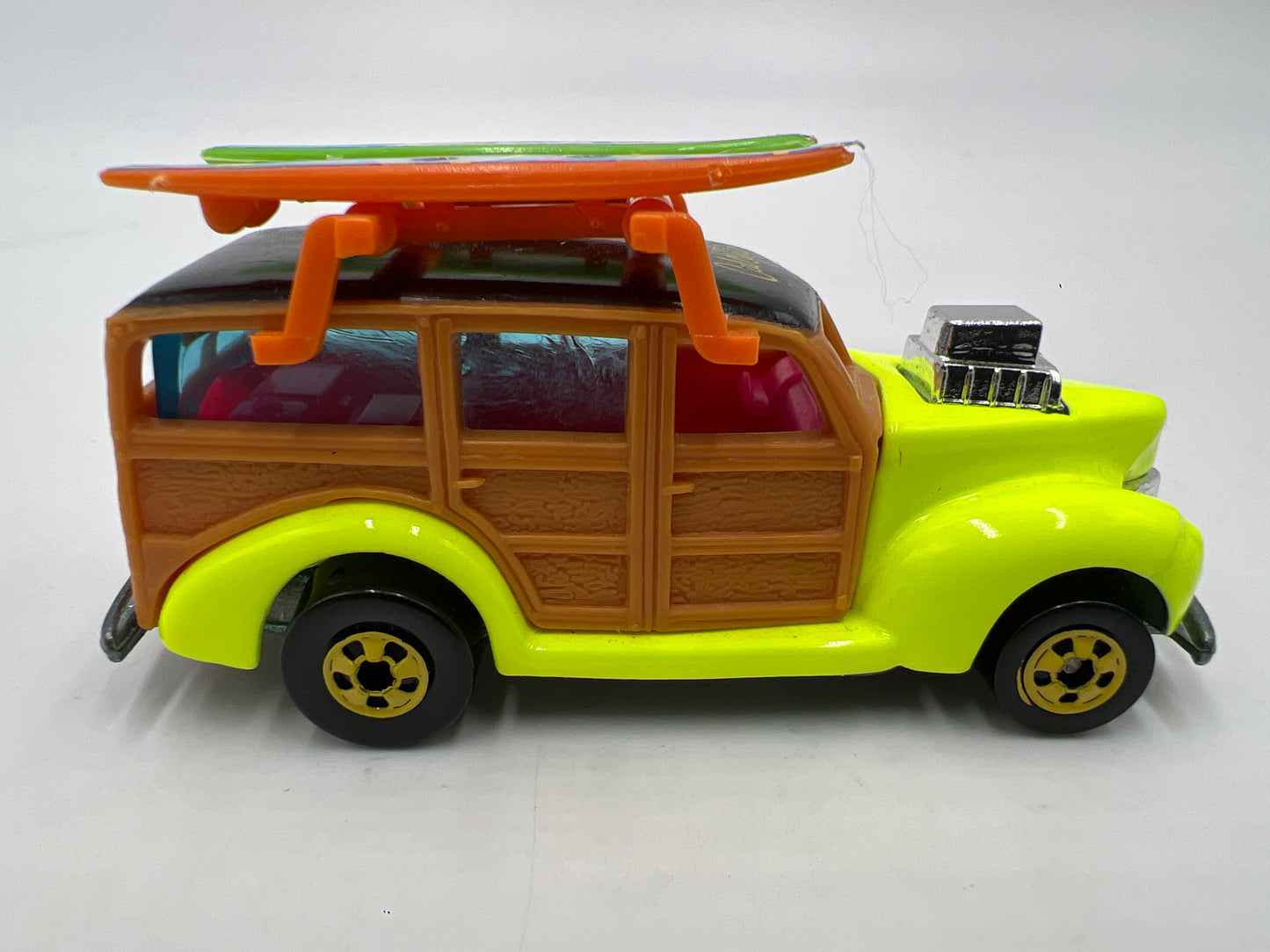 Hot Wheels Cal Customs 40s Ford Woodie W/Surf Rack Neon Loose