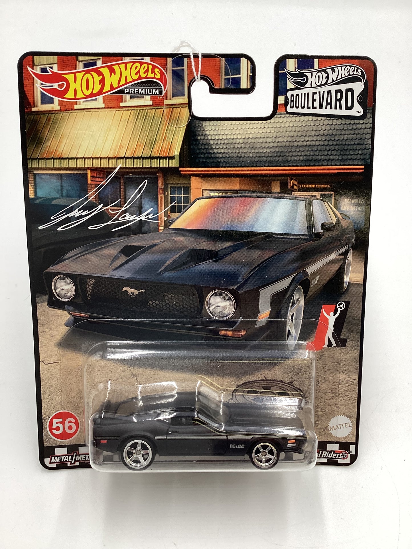 Hot Wheels Premium Boulevard #56 71 Mustang Mach 1 Matte Black 260E