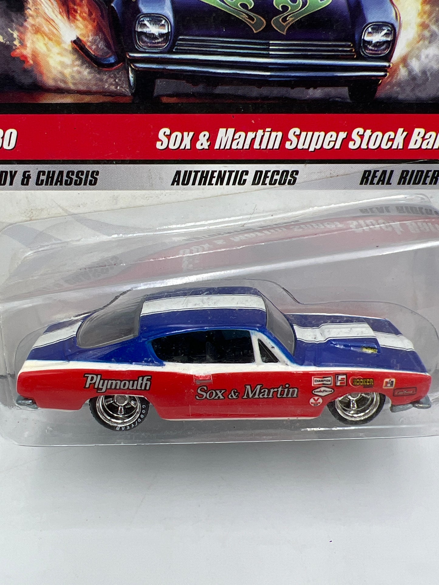 Hot Wheels Drag Strip Demons #5 Sox & Martin Super Stock Barracuda W/Protector