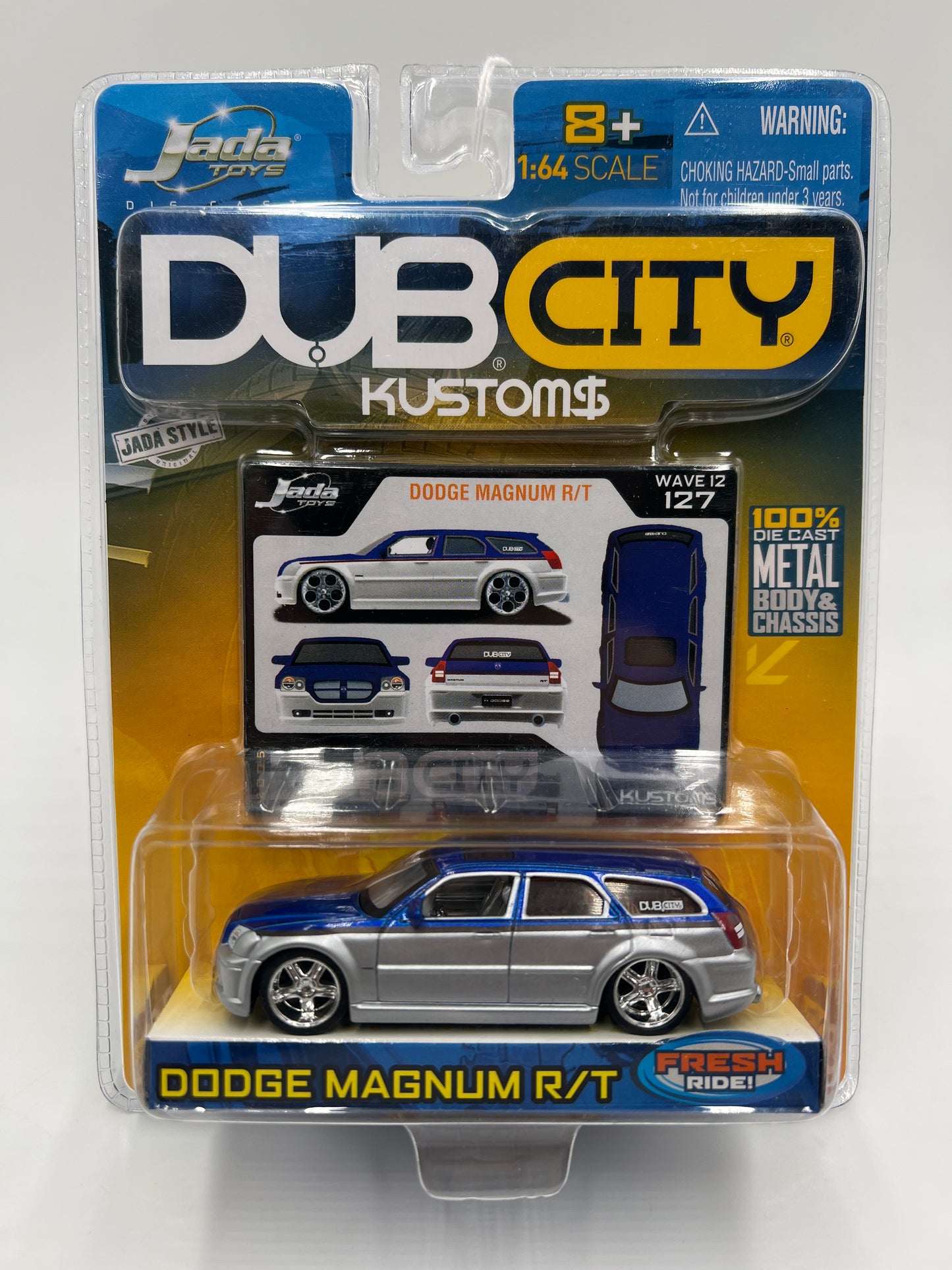 Jada Toys Dub City Kustoms Wave 12 #127 Dodge Magnum R/T Silver/Blue 184F