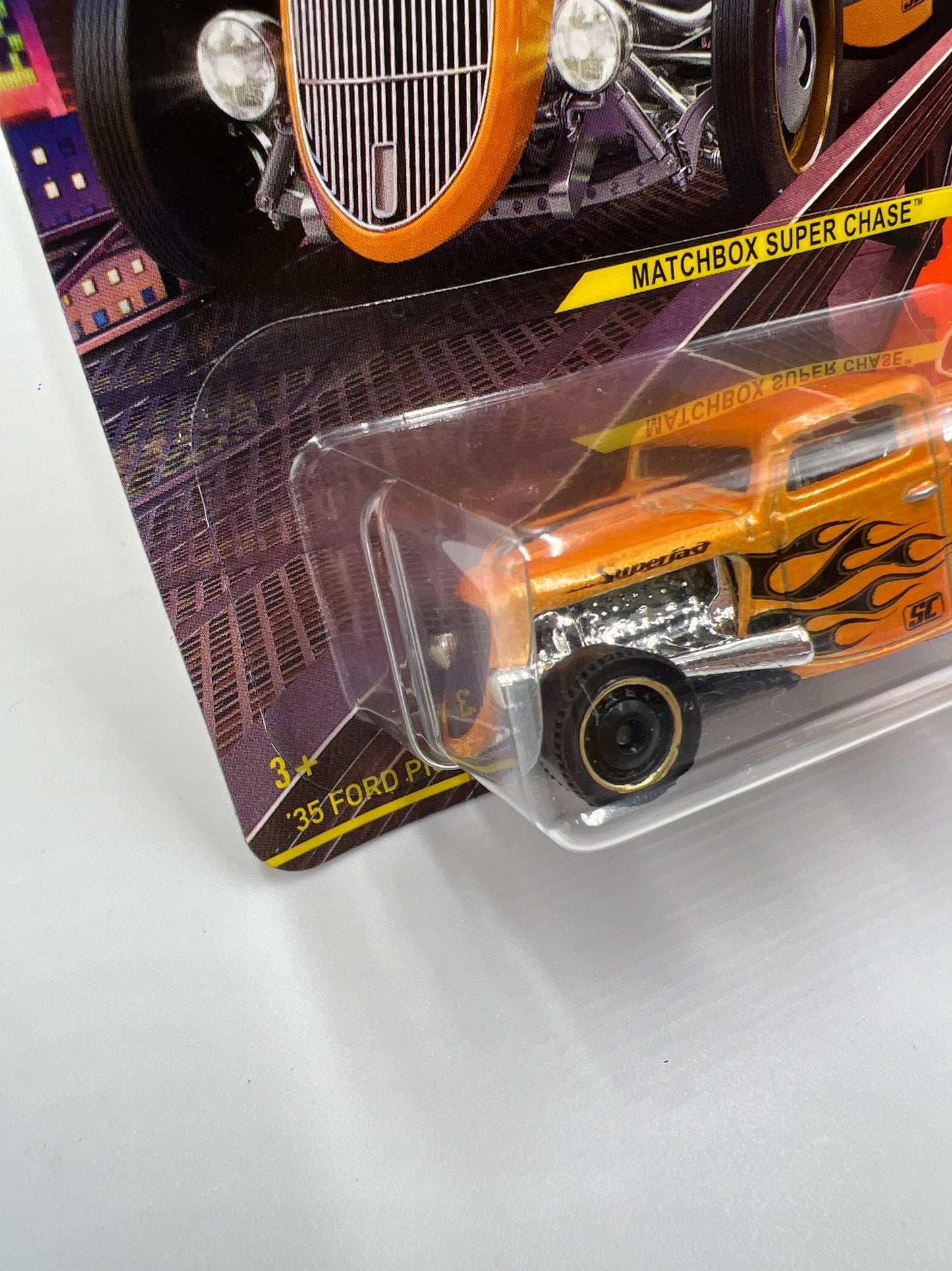 2025 Matchbox Super Chase 35 Ford Pickup Orange W/Protector