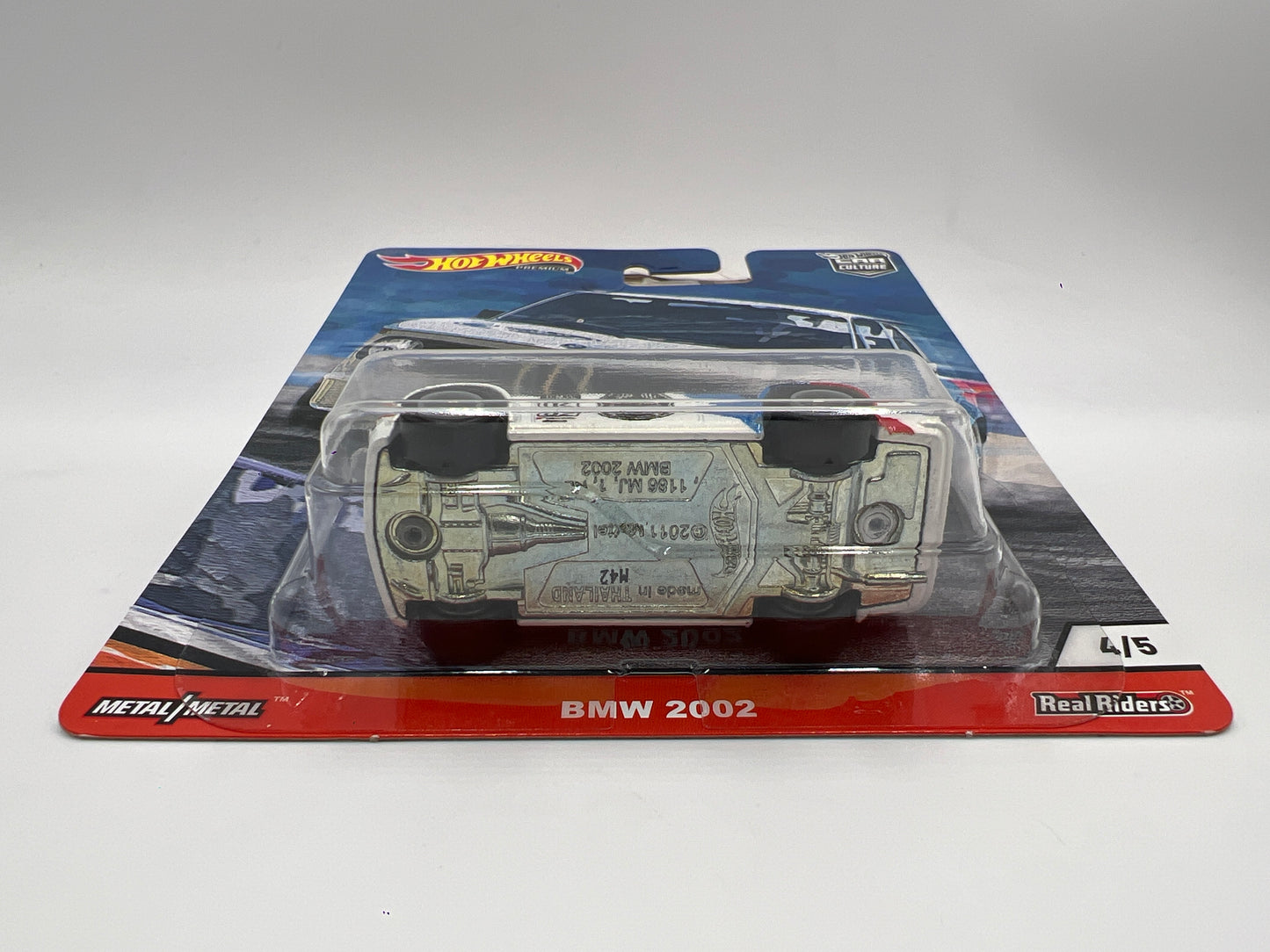 2020 Hot Wheels Car Culture Door Slammers #4 ERROR Backwards Facing BMW 2002 White W/Protector