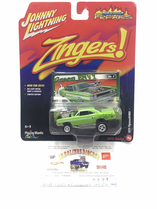 Johnny lightning zingers 1970 Plymouth GTX Green 209E