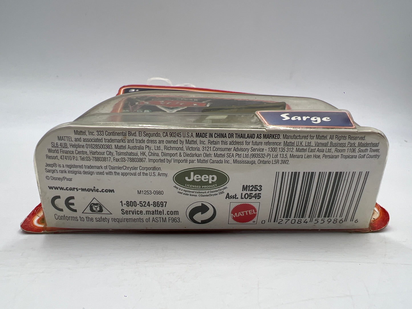 Disney Pixar Cars Supercharged Sarge #2 139F