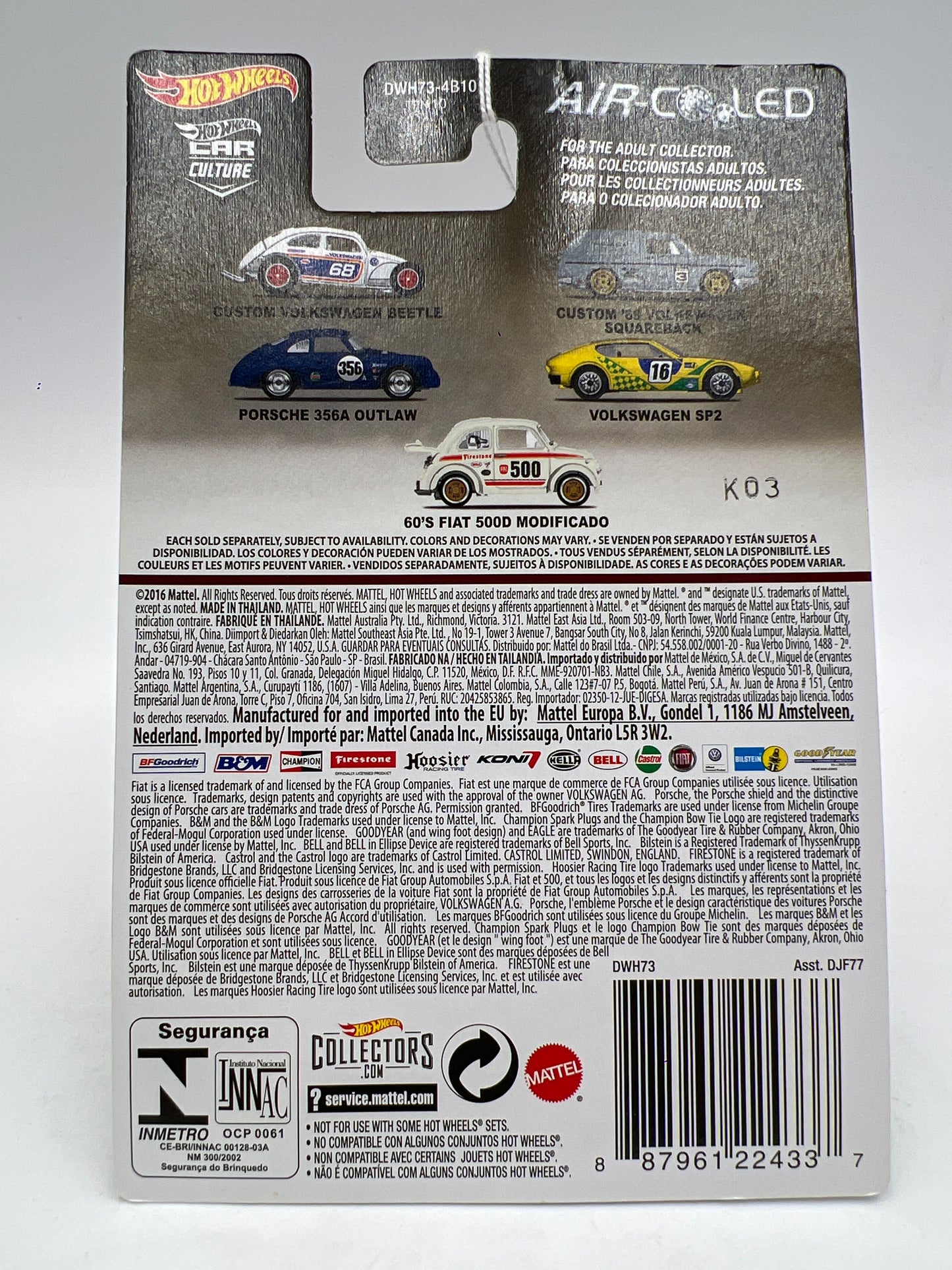 Hot Wheels Premium Air Cooled #1 Custom Volkswagen Beetle White 246N