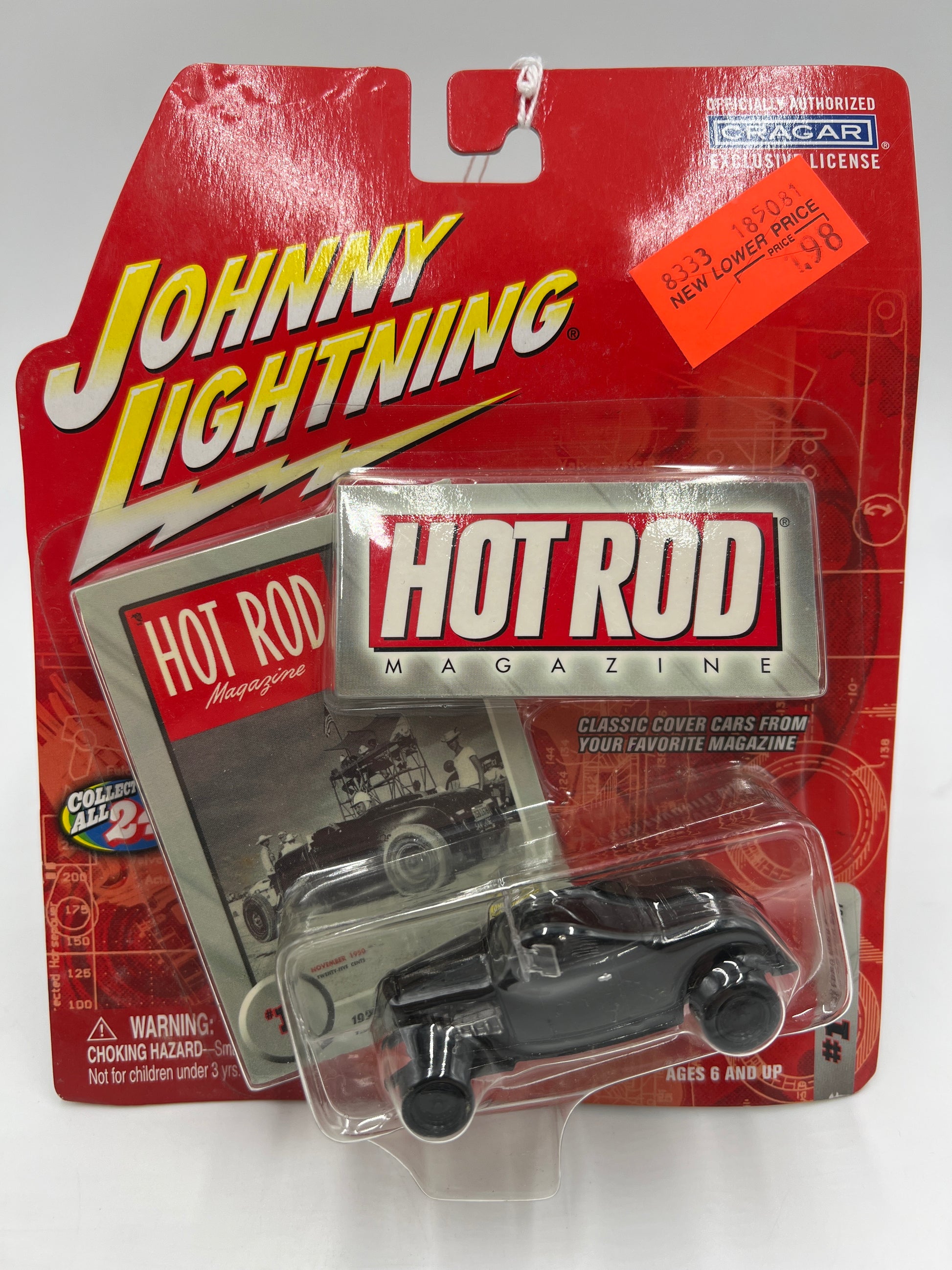 Lot 4 Voitures Johnny Lightning 1/64 Hot Rod Magazine Covers, Métal, Or