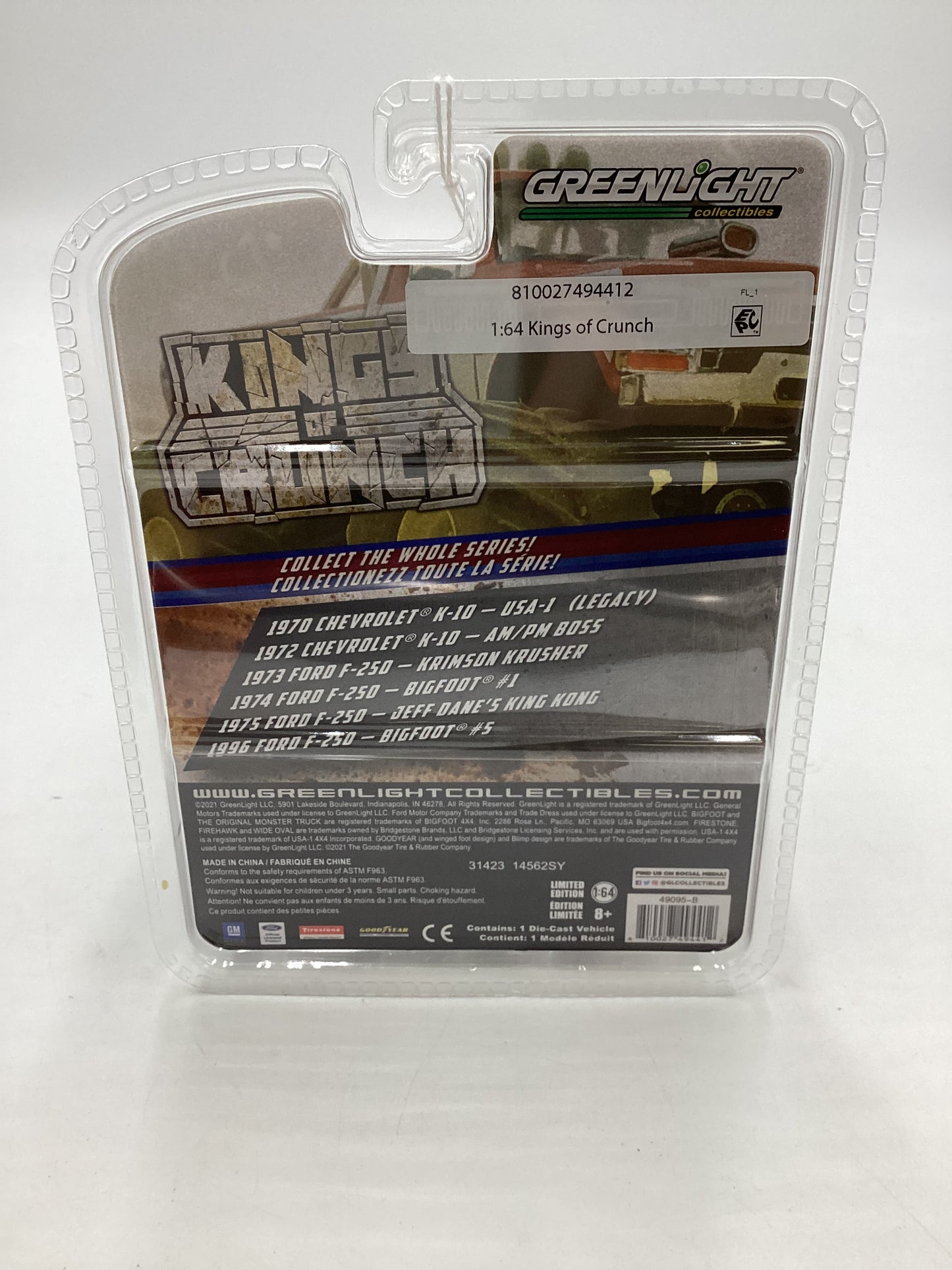 Greenlight Kings of Crunch 1970 Chevrolet K-10 USA-1 (Legacy) Walmart Chase