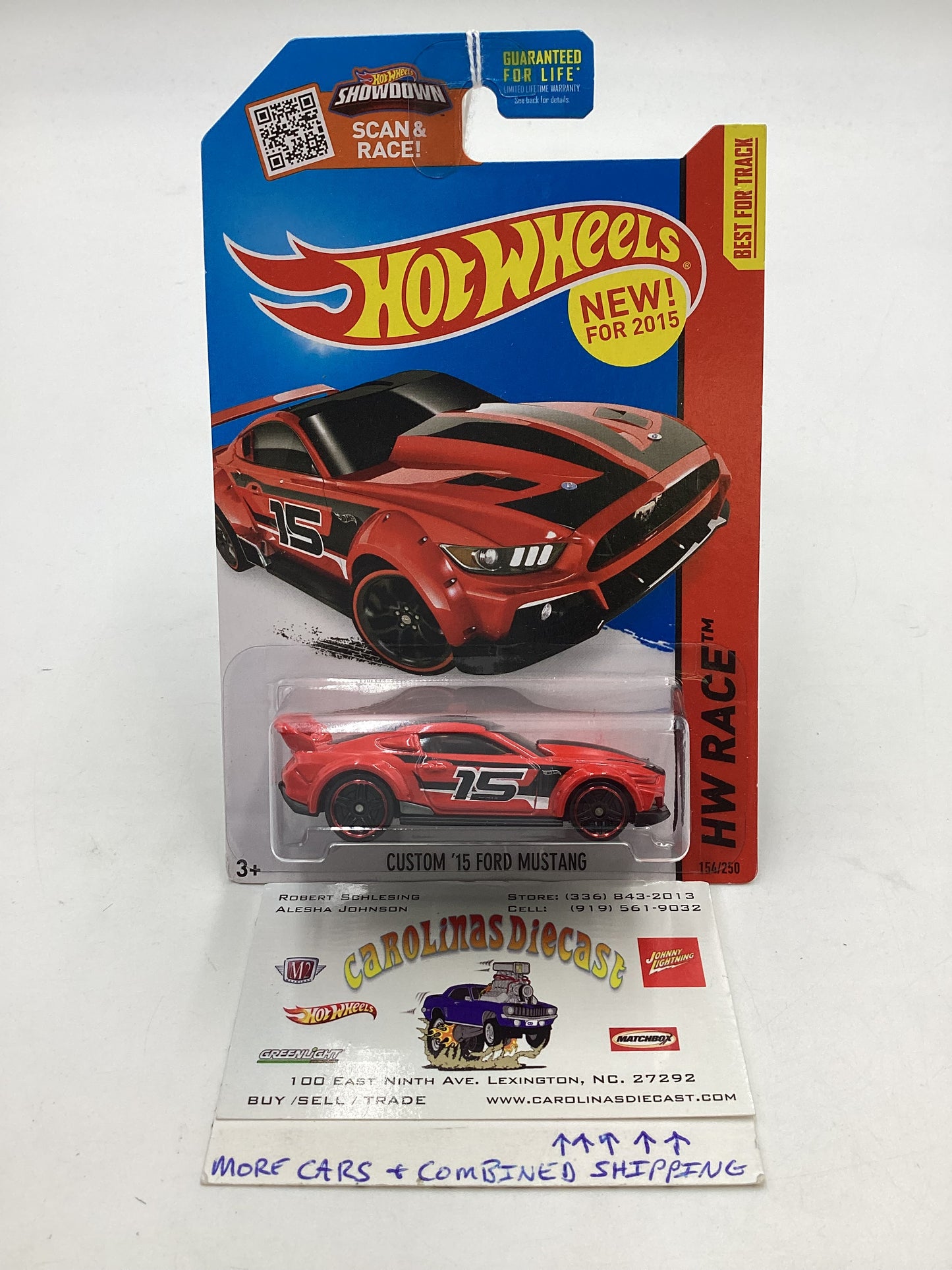 2015 Hot Wheels HW Race #154 Custom 15 Ford Mustang Red 30E