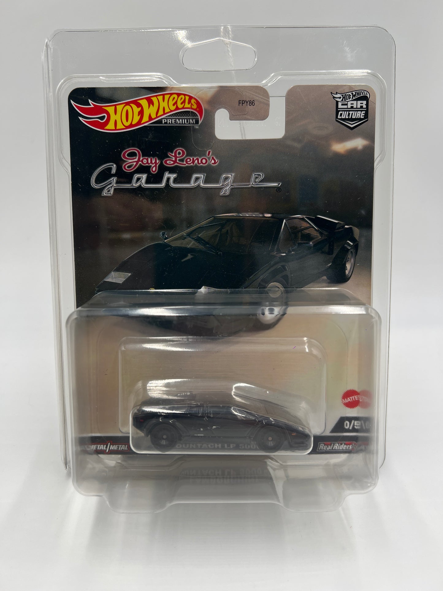 Hot Wheels Premium Car Culture CHASE Jay Lenos Garage #0 Lamborghini Countach LP 5000 QV Black W/Protector