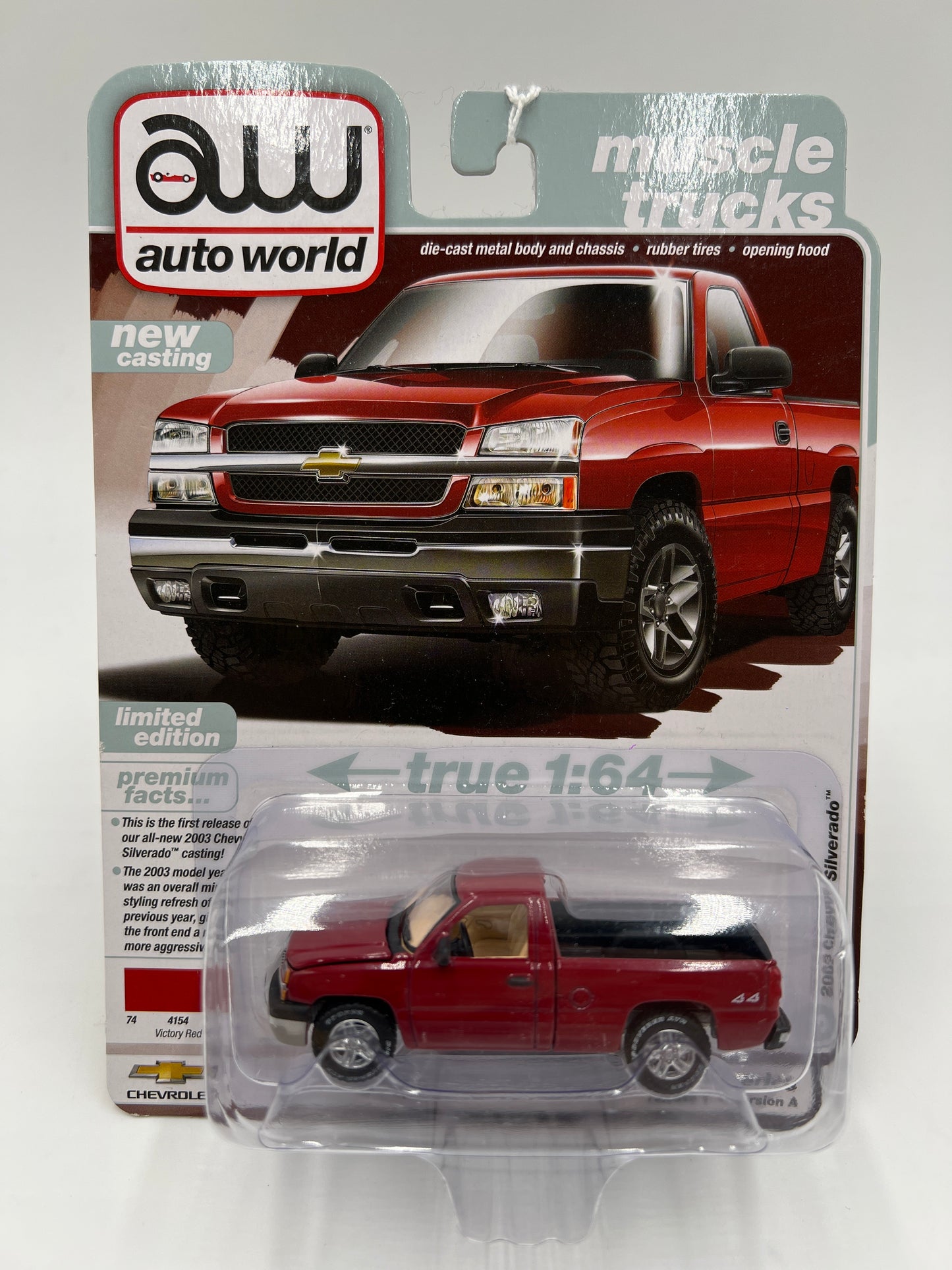 Auto World Muscle Trucks Release 1 Version A 2003 Chevy Silverado Red 184D