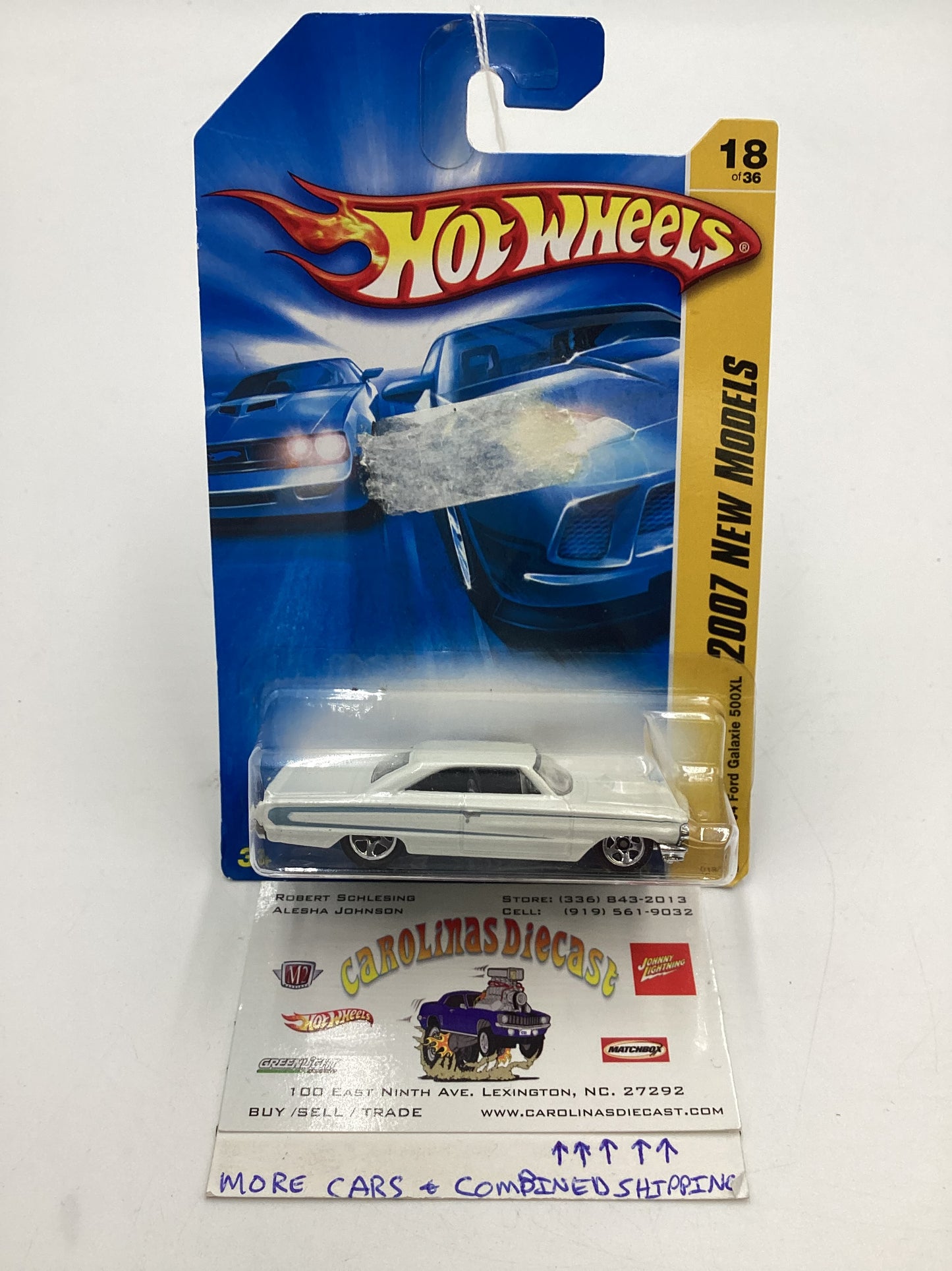 2007 Hot Wheels New Models #18 1964 Ford Galaxie 500XL White Kmart Exclusive 234E