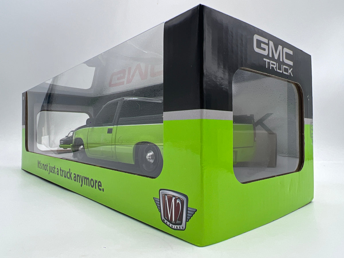 2026 M2 Machines R01 1/24 & 1/64 2 Pack 1990 GMC Sierra 1500 Custom Green/Black