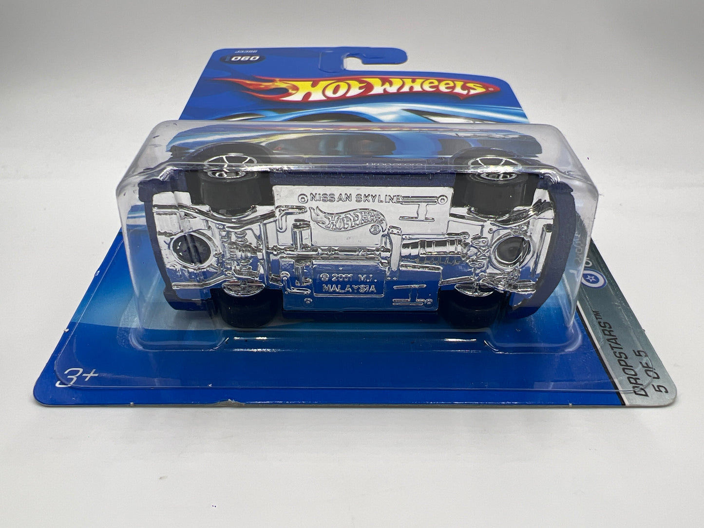 2006 Hot Wheels Dropstars #60 Nissan Skyline Dark Blue W/Protector