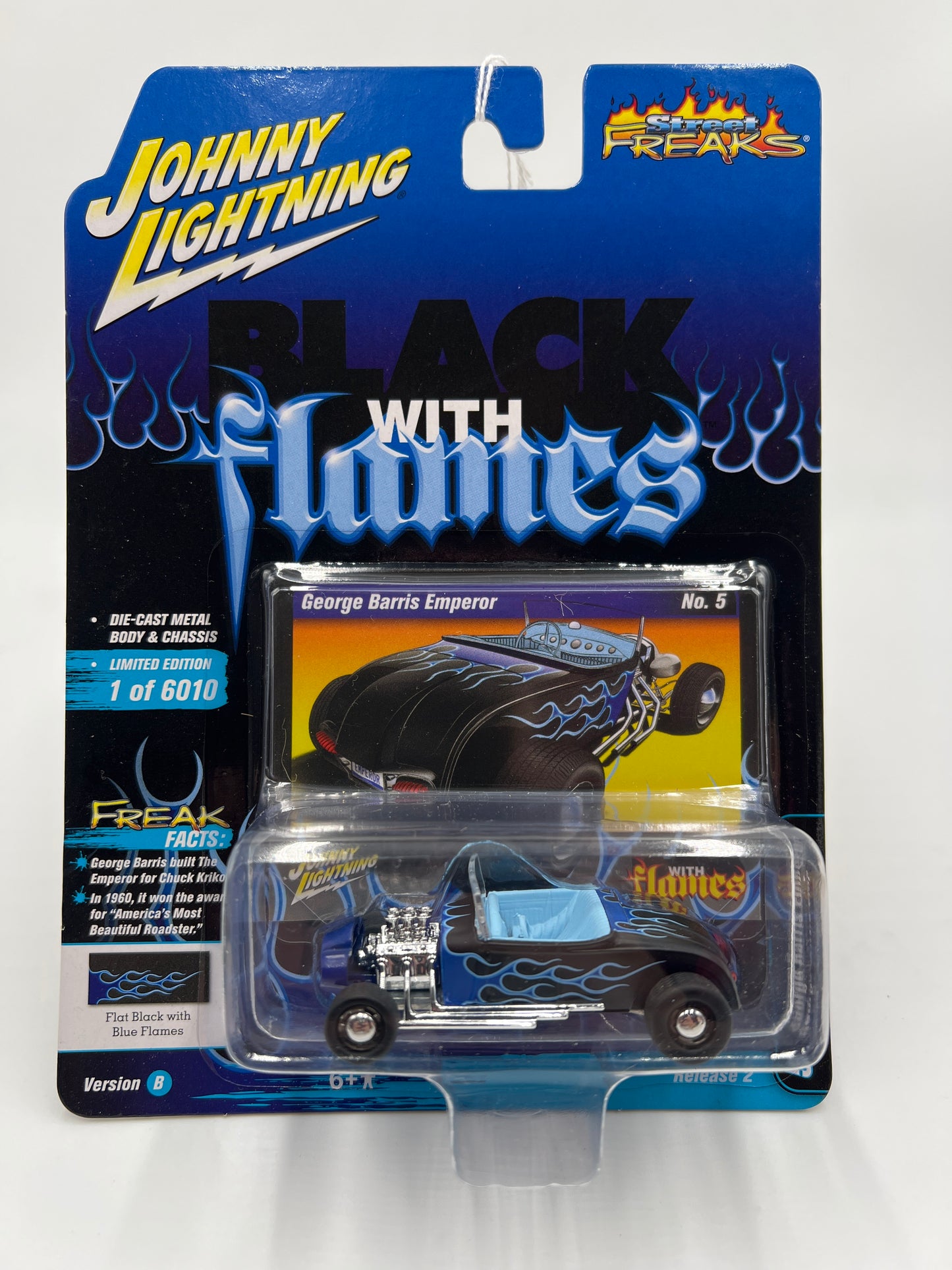 Johnny Lightning Street Freaks Black With Flames Release 2 Version B George Barris Emperor Matte Black/Blue 230F
