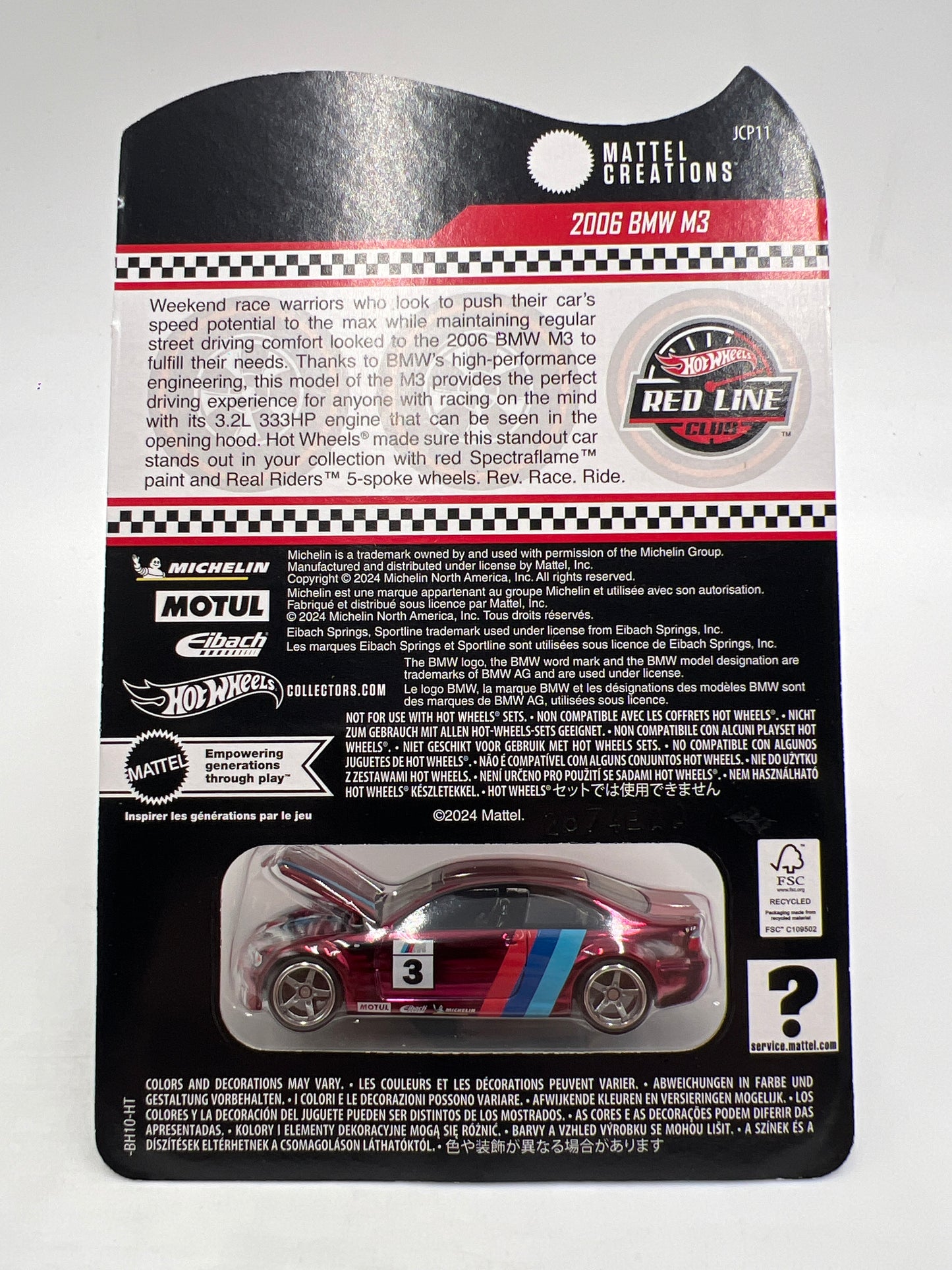 2025 Hot Wheels RLC Exclusive 2006 BMW M3 Red W/Protector