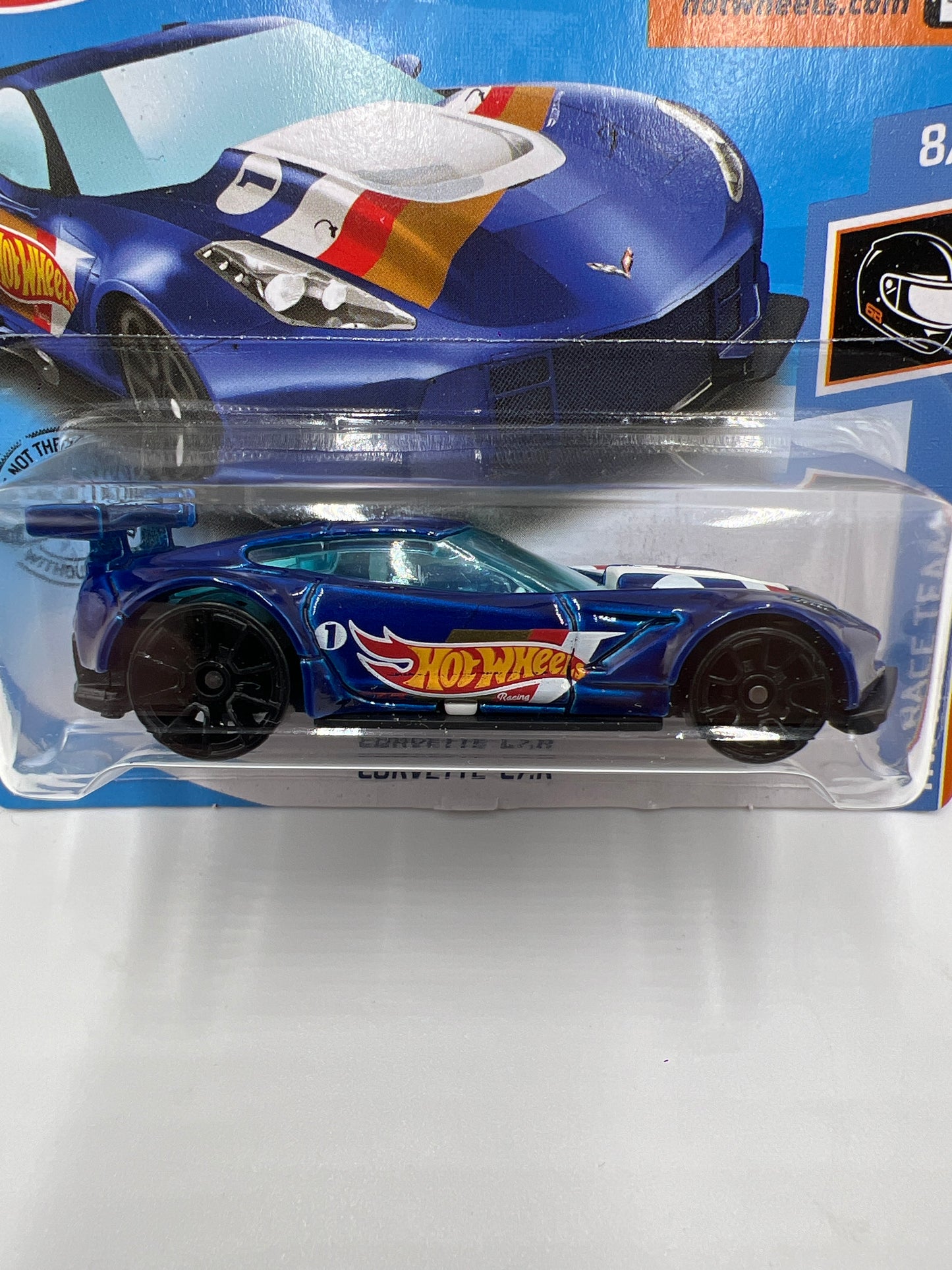 2019 Hot Wheels Race Team #193 Corvette C7.R Blue Short Card 1B