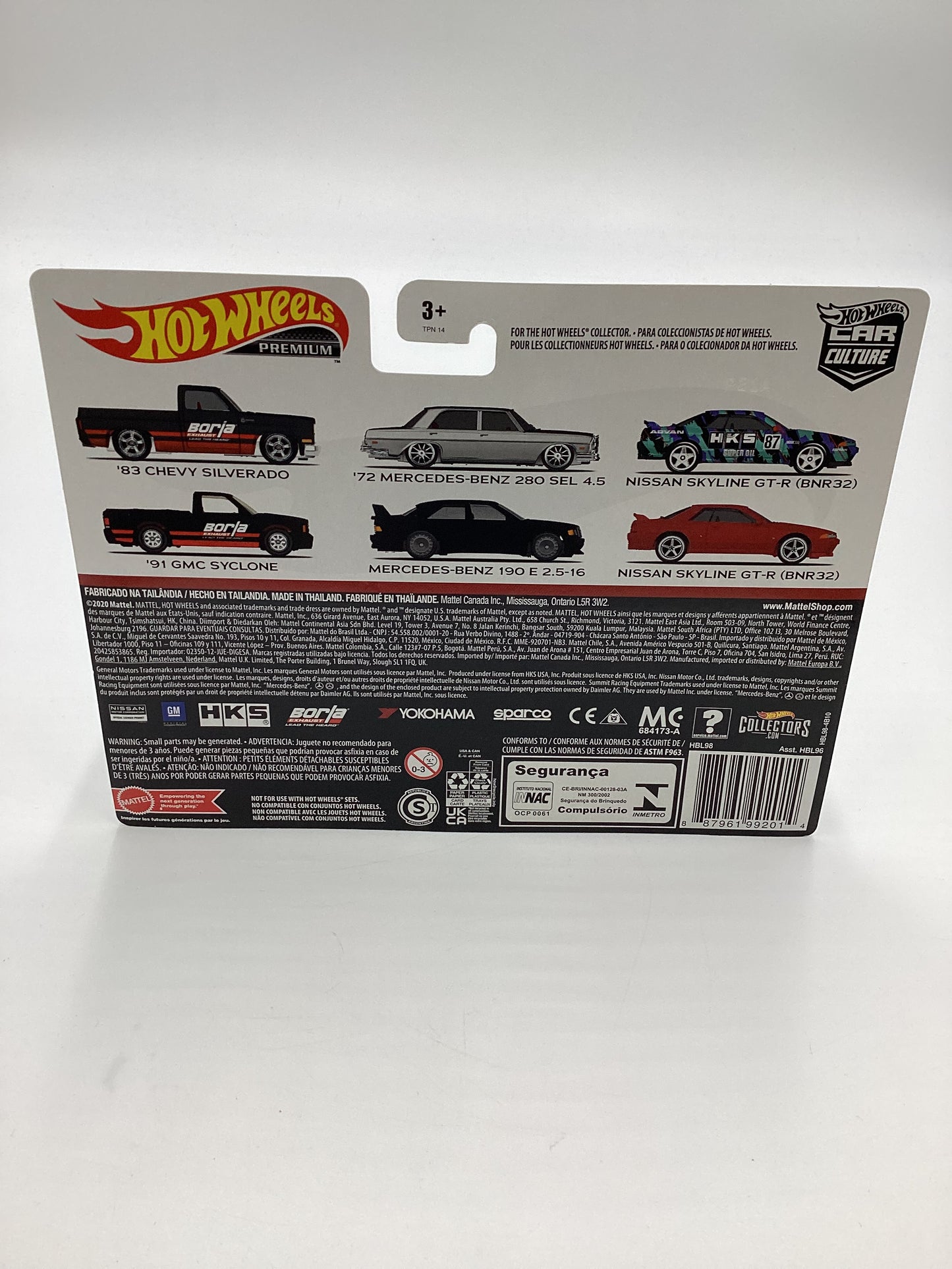 Hot Wheels Premium Target 2 Pack Borla 83 Chevy Silverado 91 GMC Syclone W/Protector