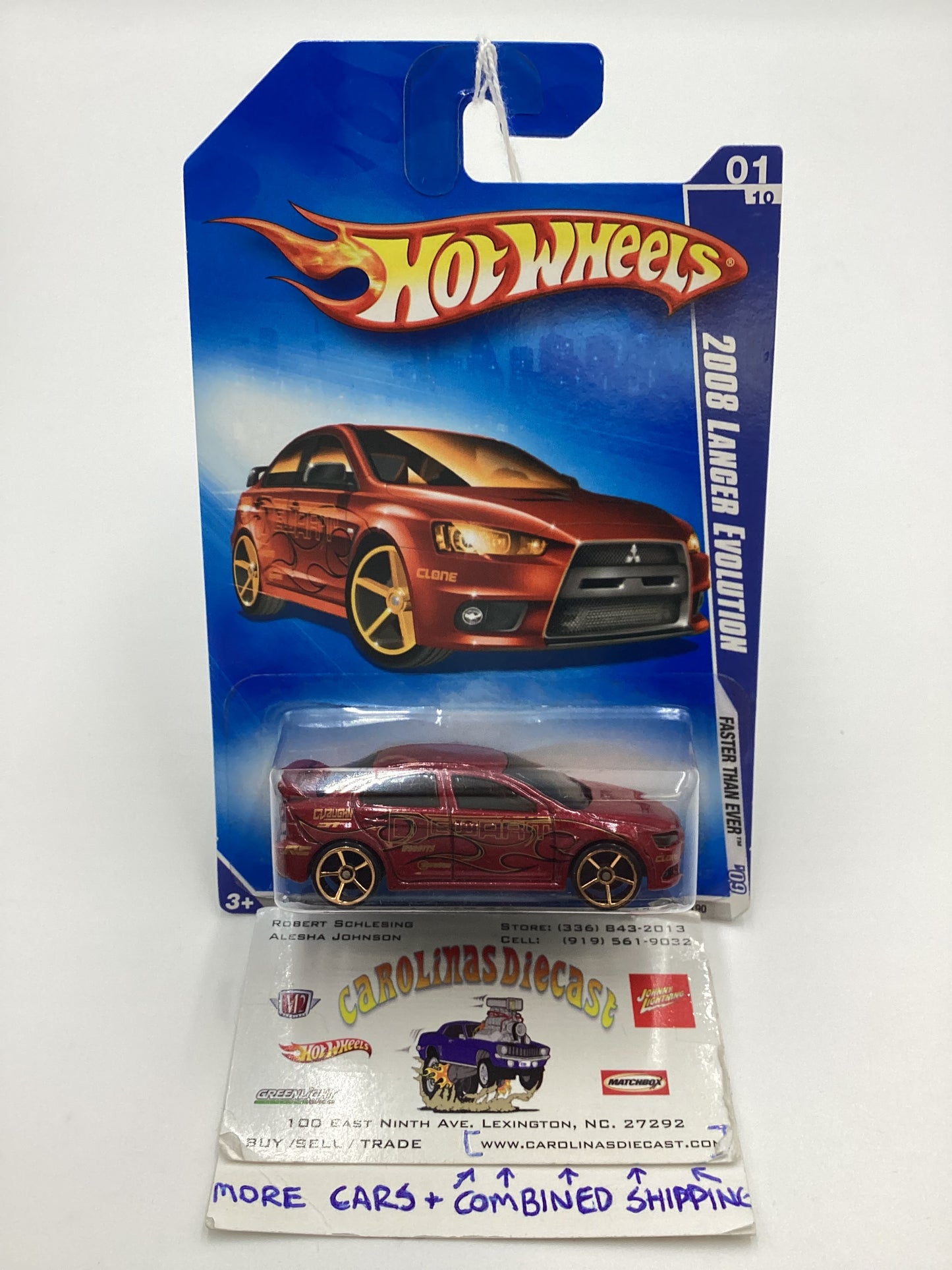 2009 Hot wheels #127 2008 Lancer Evolution FTE Red Rear Tampo Drop SR