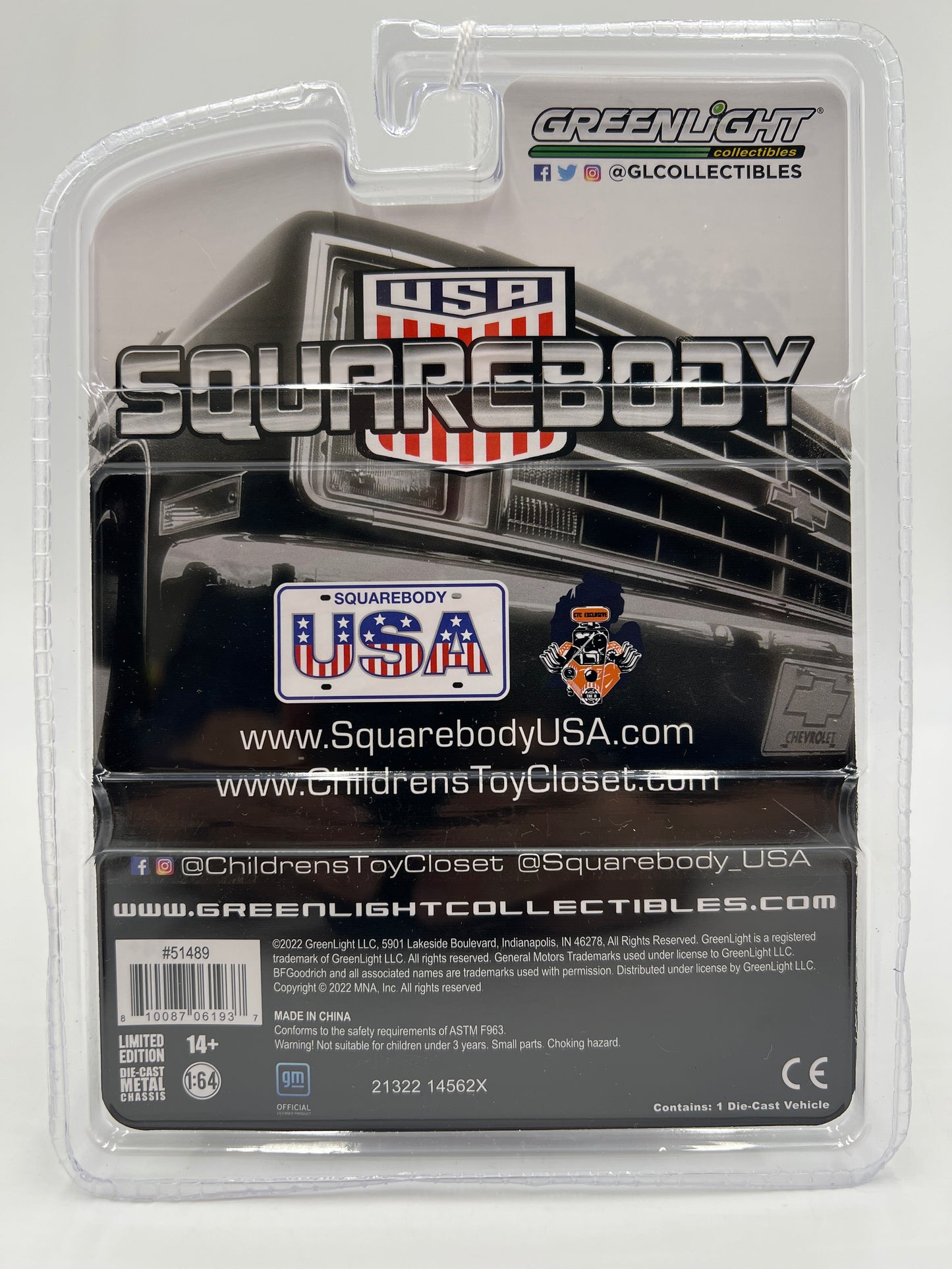 Greenlight Squarebody USA 1/3024 1987 Chevrolet C-10 Blue See Description 181D