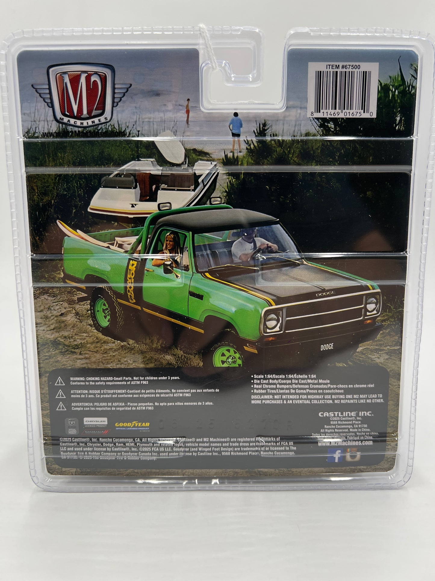 2025 M2 Machines Diorama 1979 Dodge 150 Macho Power Wagon Green R15 197C