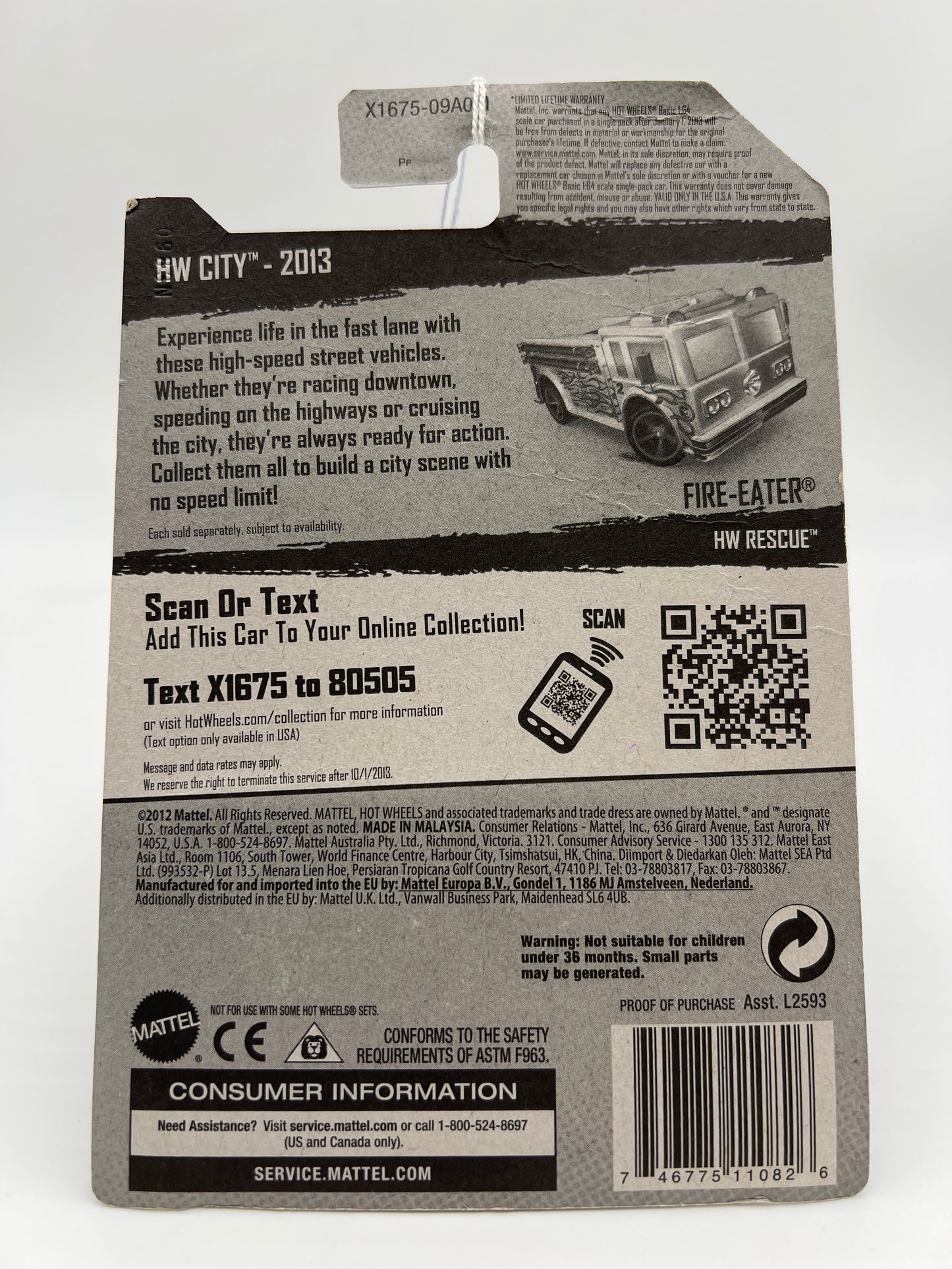 2013 Hot Wheels Treasure Hunt #19 Fire Eater White
