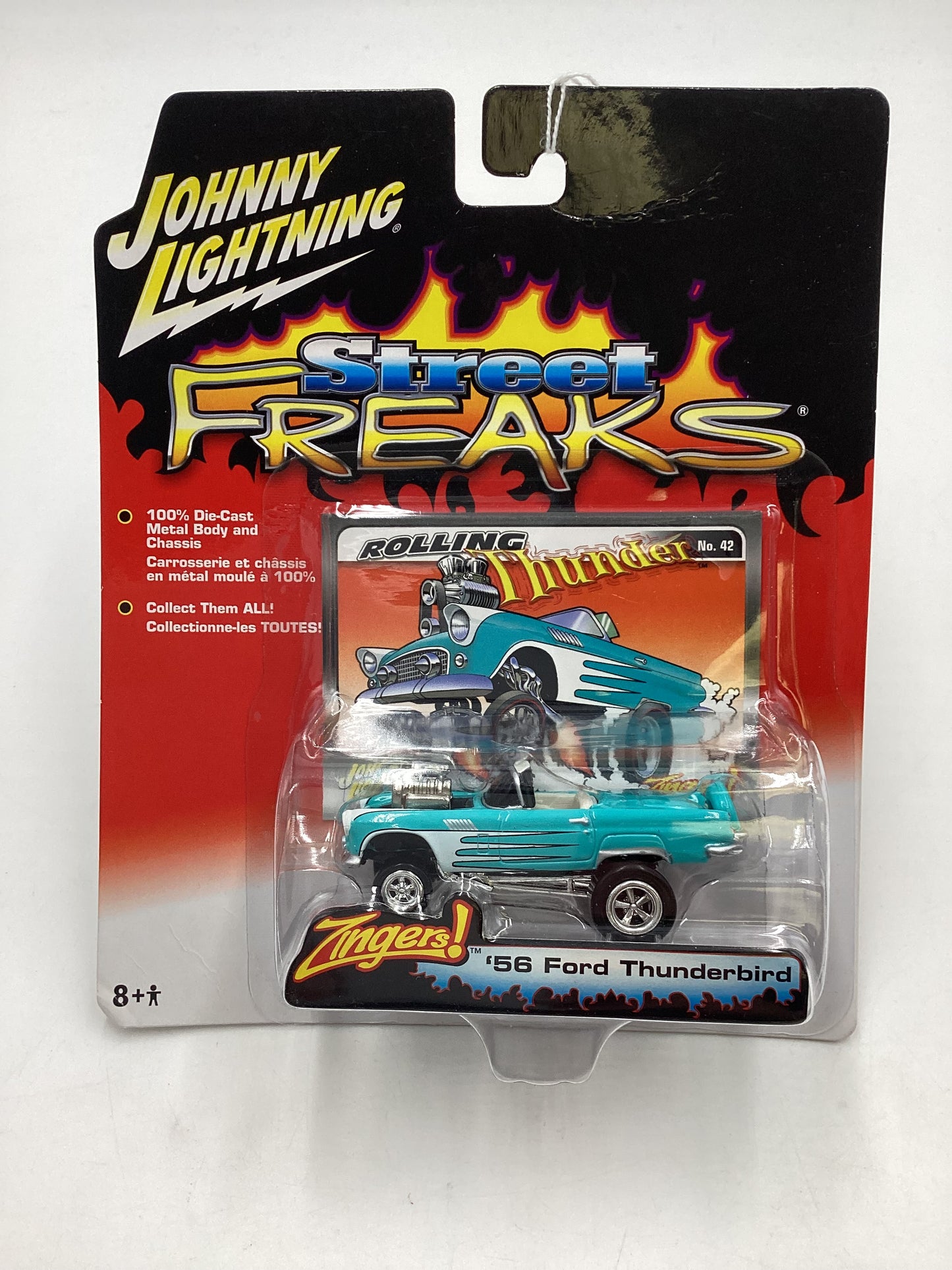 Johnny lightning Street freaks zingers #42 56 Ford Thunderbird Blue *Veins* 190D