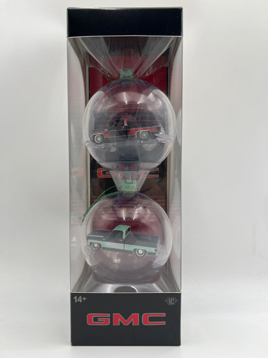 2026 M2 Machines Christmas Holiday Ornaments 2 Pack 1976 GMC Sierra Grande 15