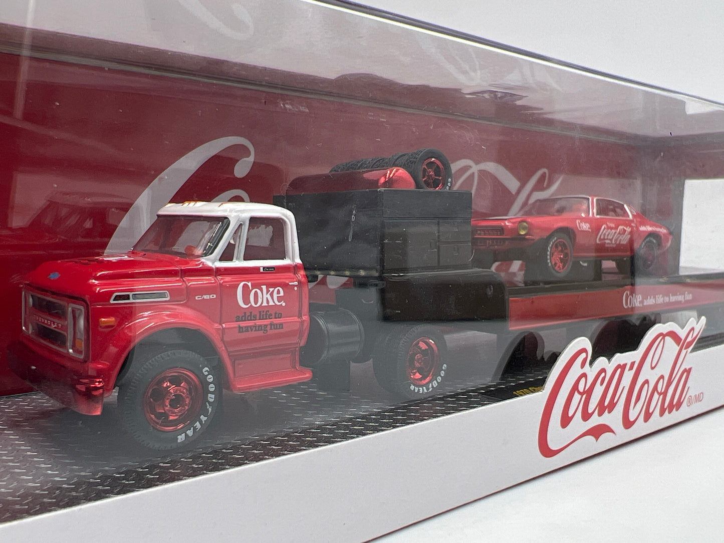 M2 Machines Haulers RC02 CHASE Coca Cola 1970 Chevrolet C60 Truck & 1971 Camaro SS 396a