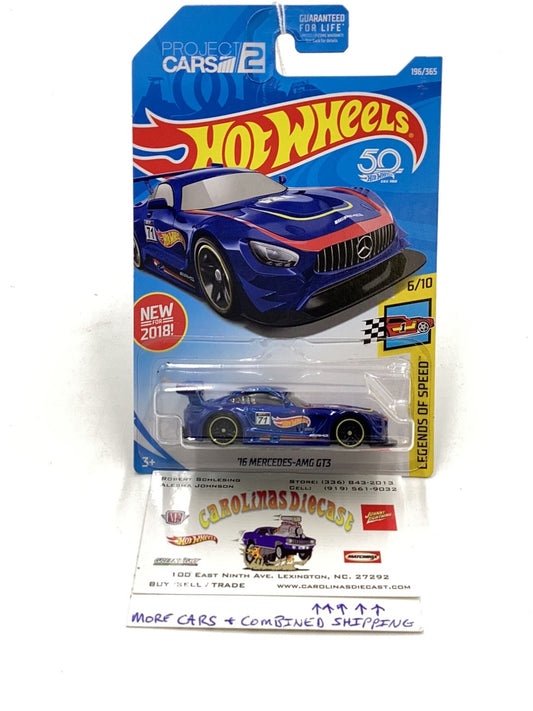 2018 Hot Wheels #196 16 Mercedes AMG GT3 91D