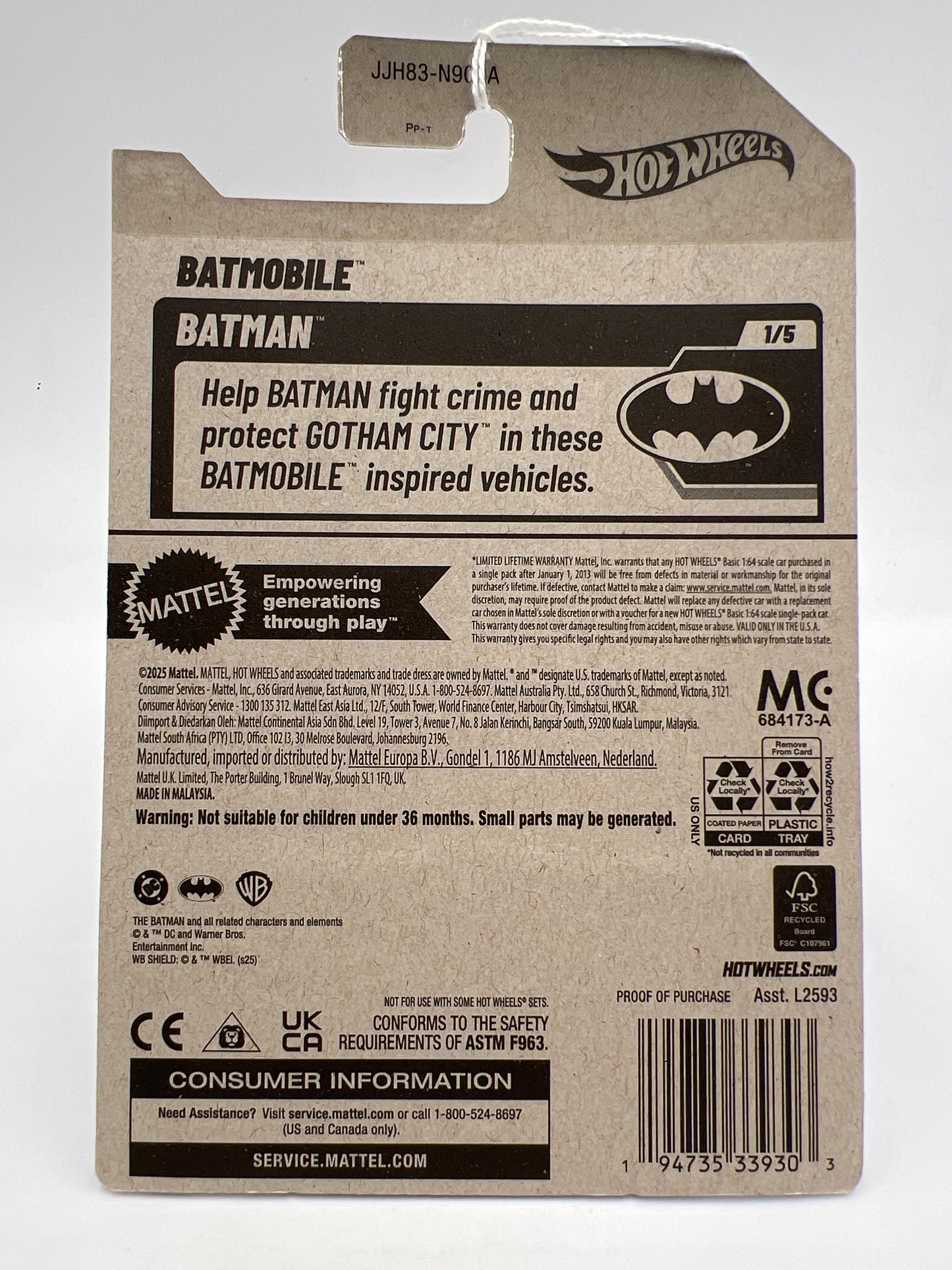 2026 Hot Wheels A Case Batman #4 Batmobile Gray 117G