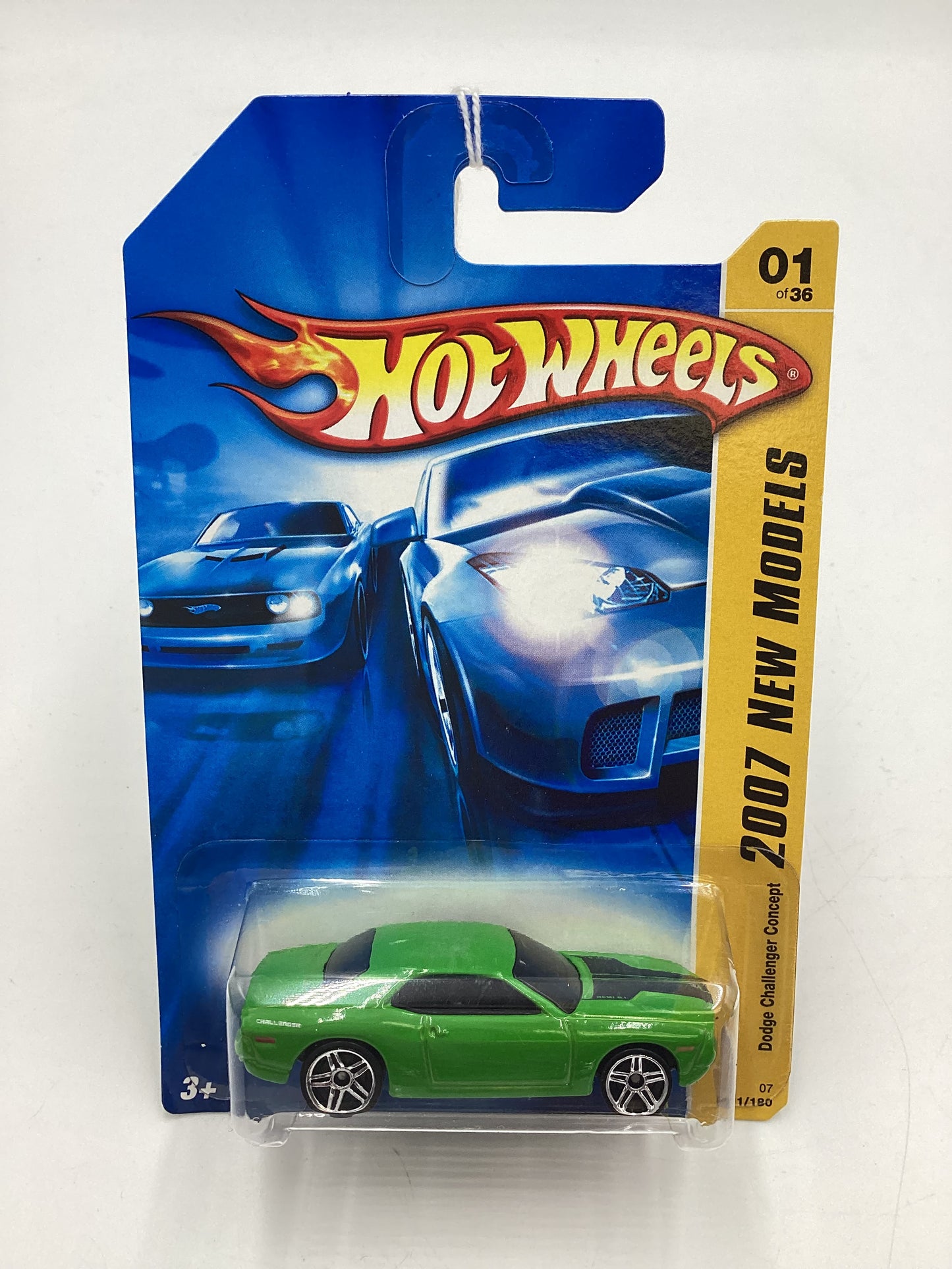 2007 Hot Wheels New Models #1 Dodge Challenger Concept Green PR5 Wheels 39D