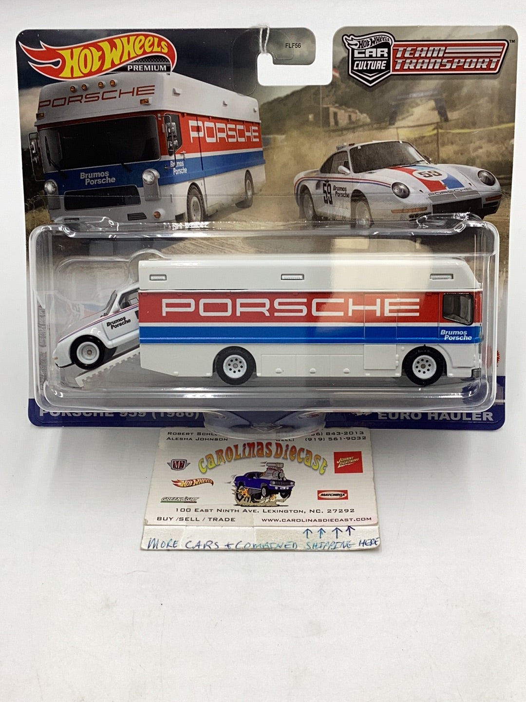 Hot wheels car culture team transport #61 Porsche 959(1986)euro hauler 281B