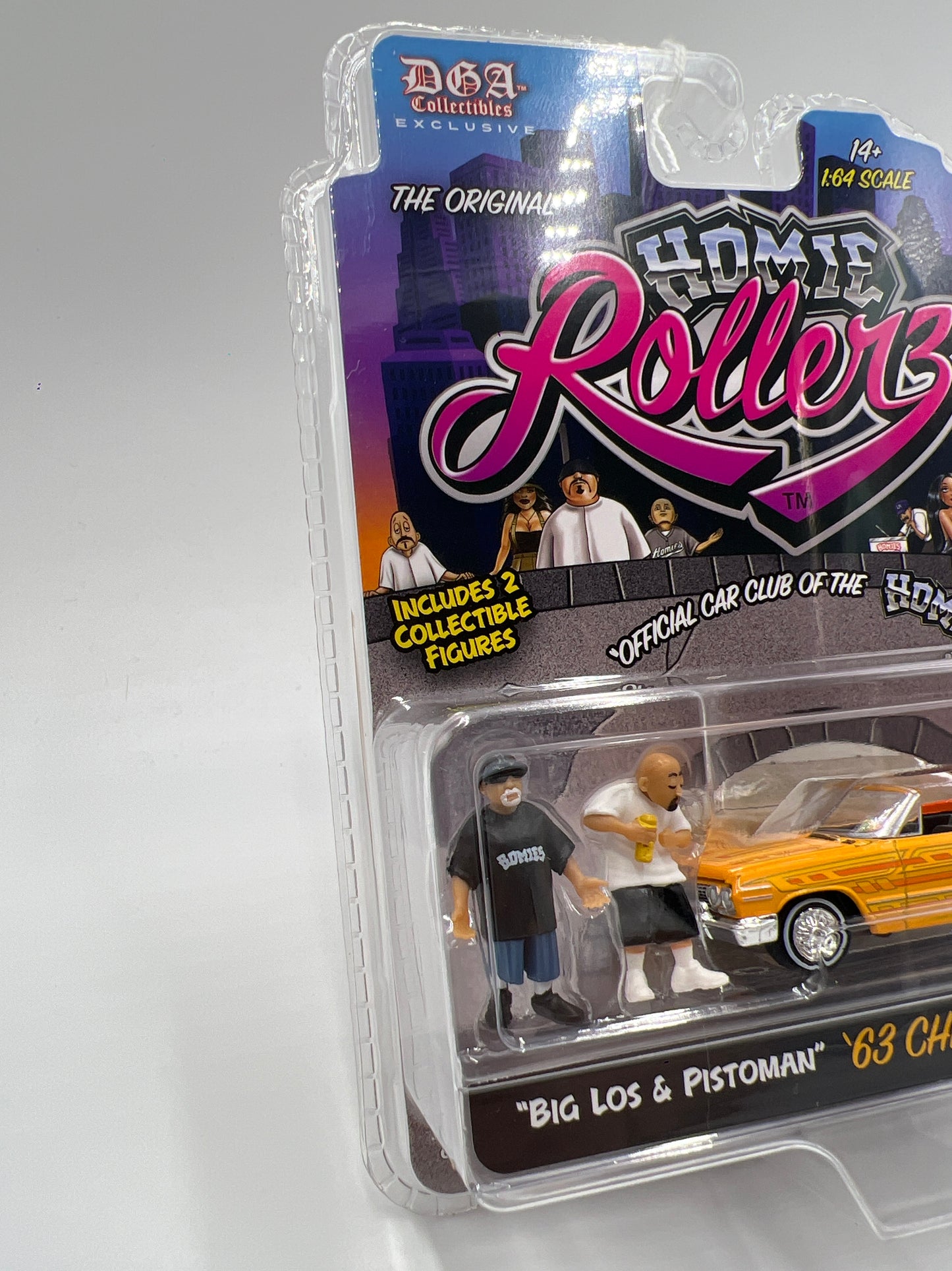 Greenlight x DGA Homie Rollerz 63 Chevy Impala Convertible & Big Los/Pistoman 222F