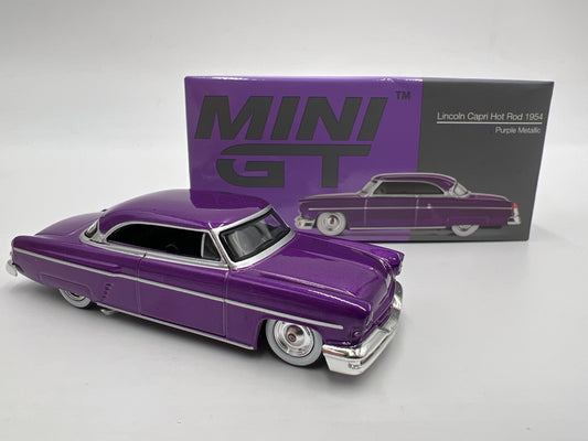 Mini GT Mijo Exclusives #757 Lincoln Capri Hot Rod 1954 Purple Opened