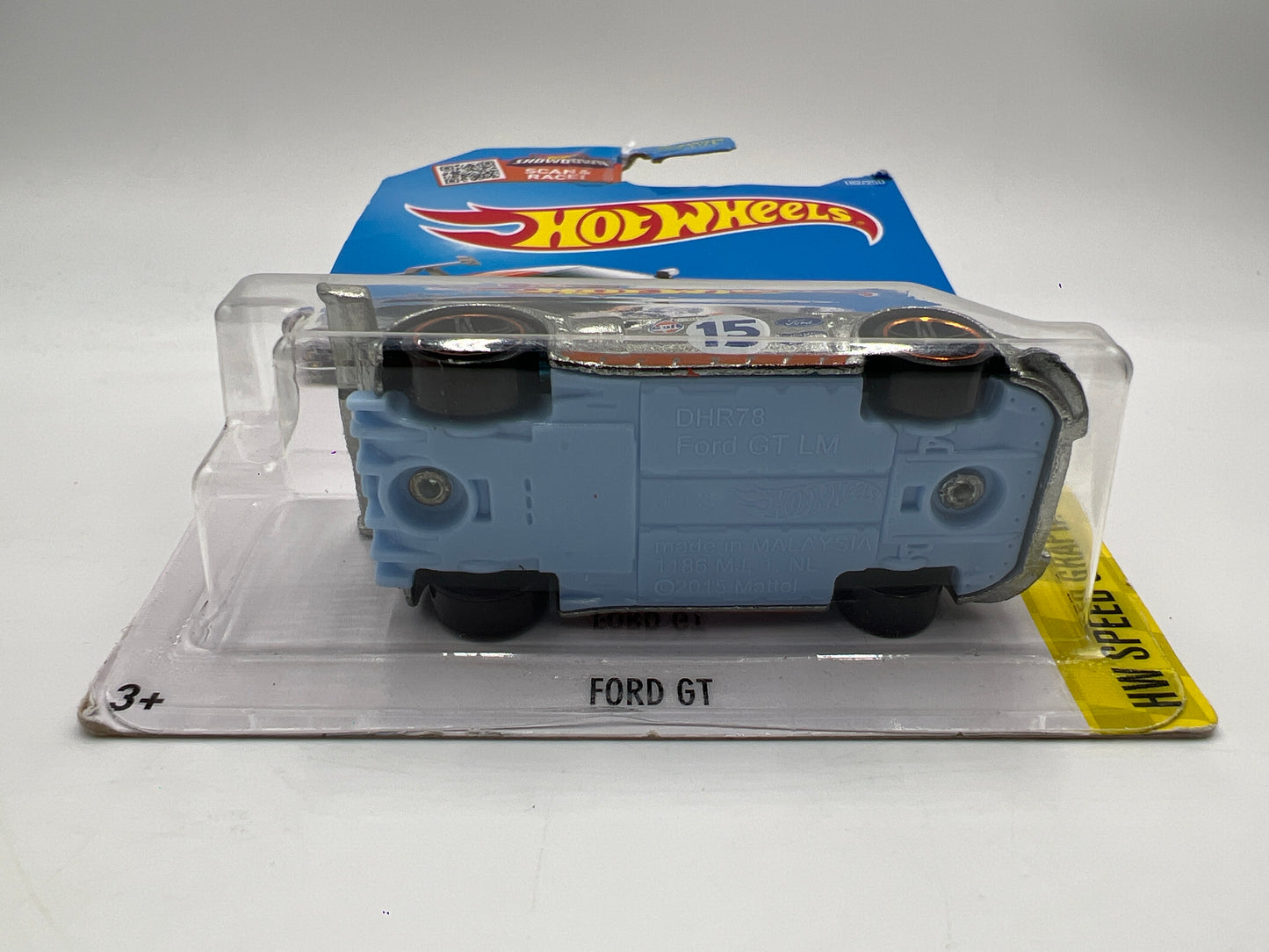2016 Hot Wheels Walmart Exclusive Zamac #182 Ford GT Gulf Bad Card 145C