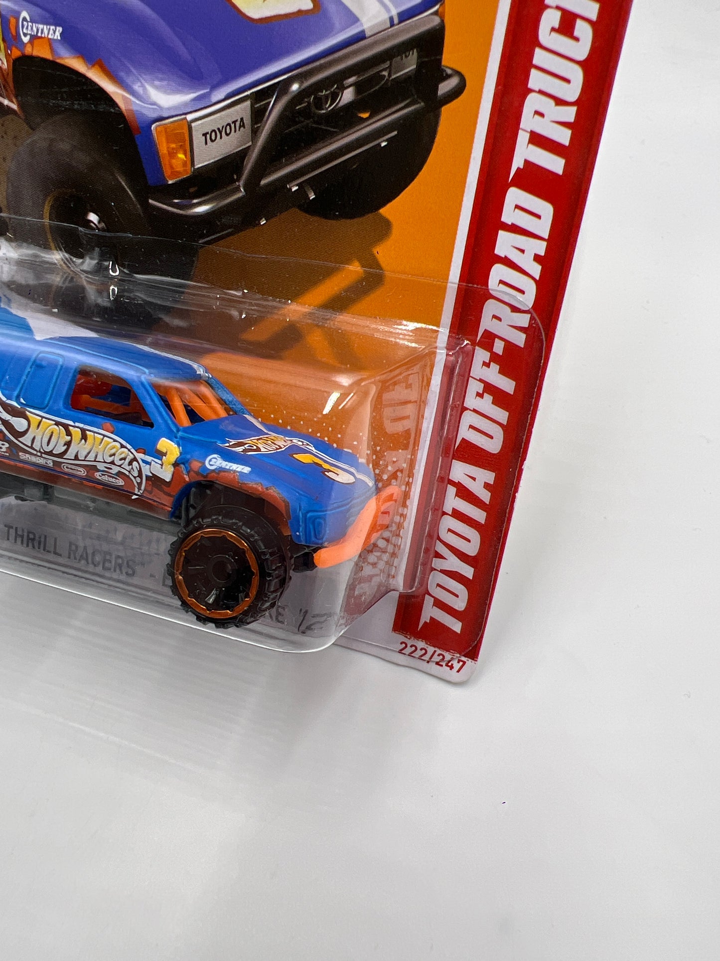 2012 Hot Wheels Thrill Racers Earthquake #222 Toyota Off Road Truck Blue 94E