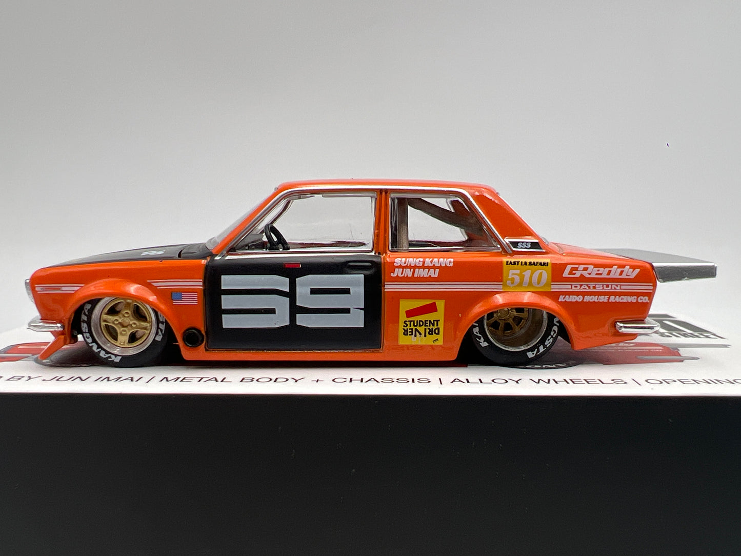Mini GT Kaido House #004 Datsun 510 Pro Street Orange