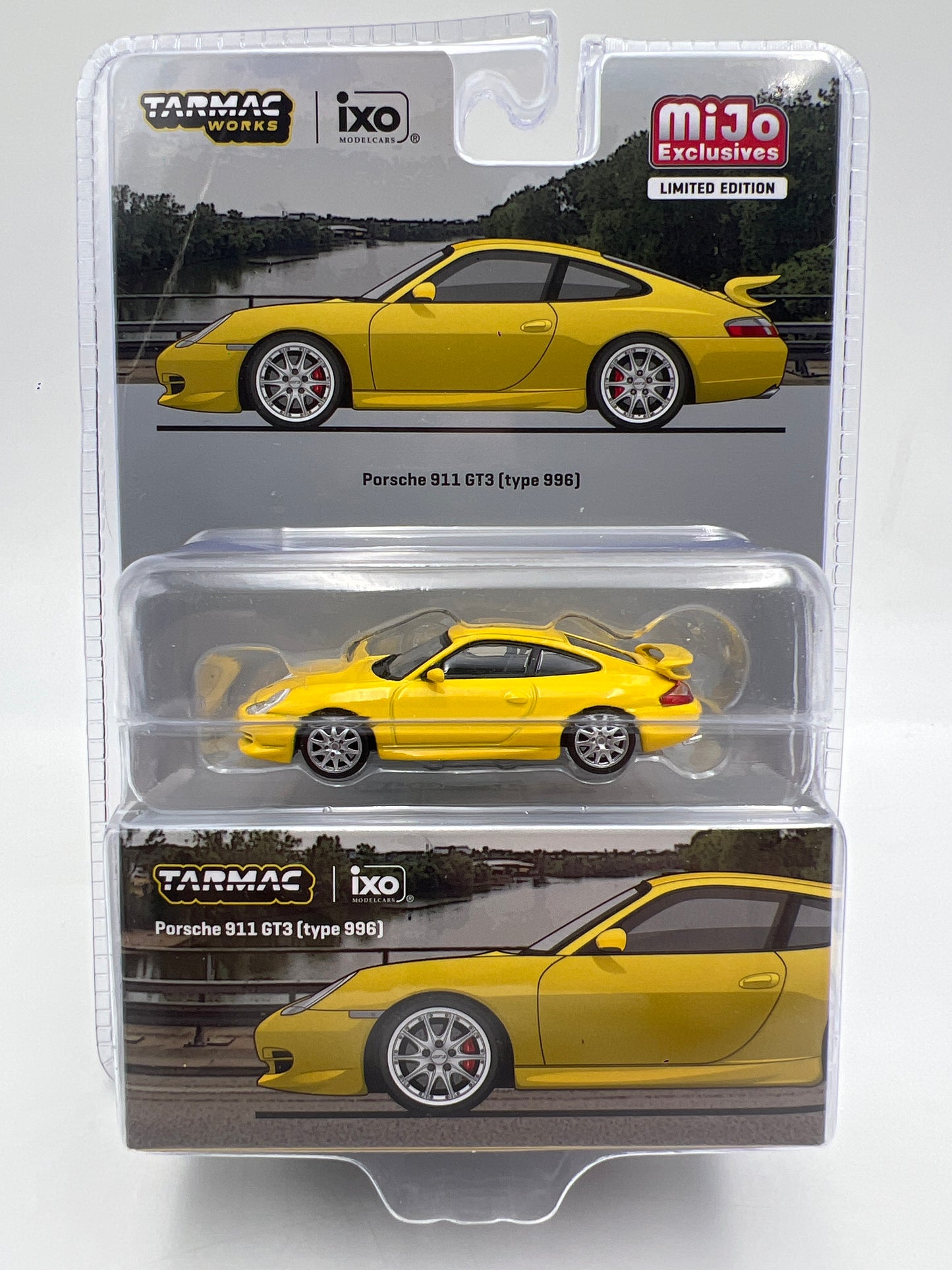 Tarmac Works x IXO Models Mijo Exclusives Porsche 911 GT3 Type 996 Yellow