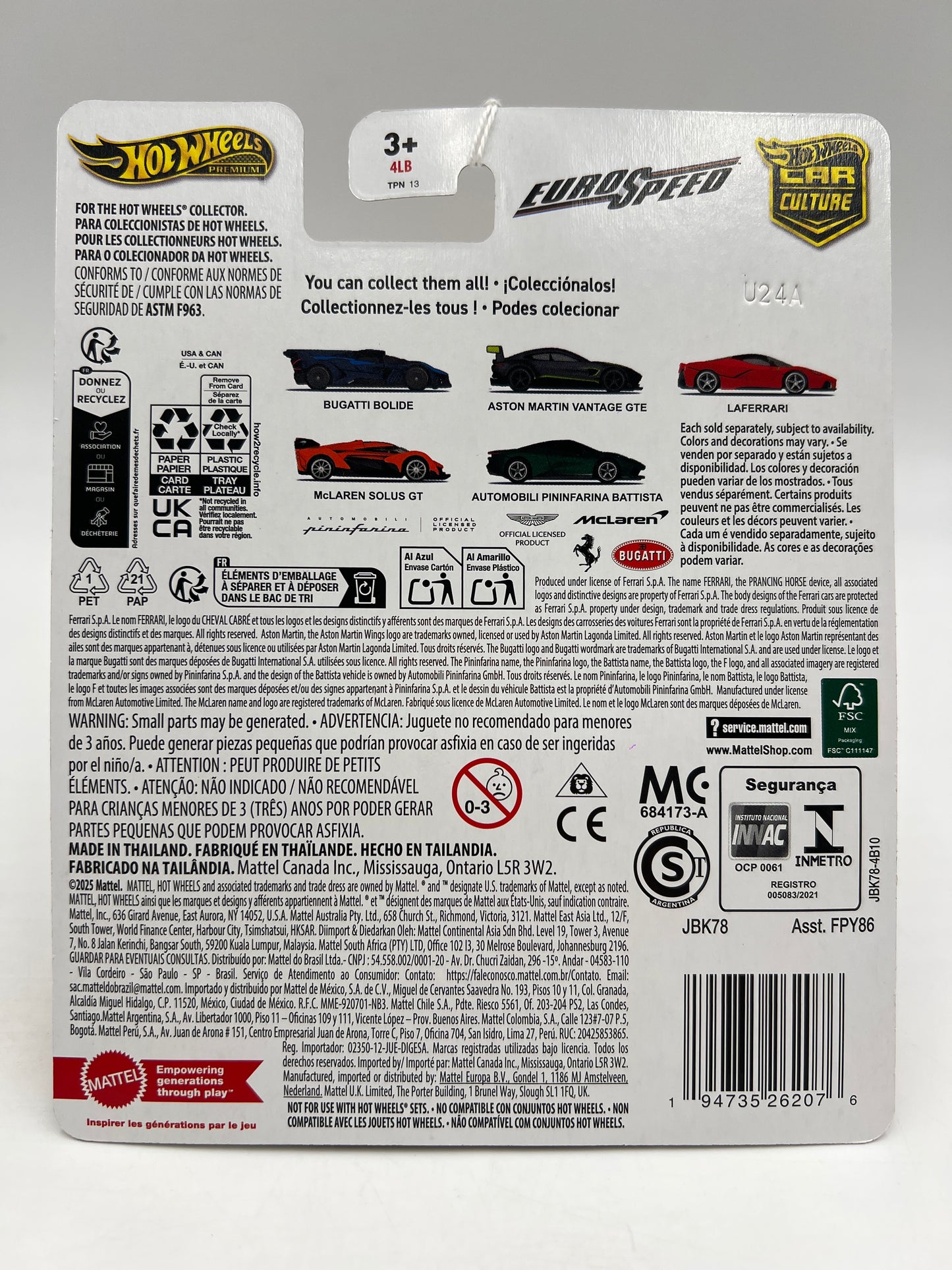 2025 Hot Wheels Car Culture Premium Euro Speed #4 McLaren Solus GT Orange 258i